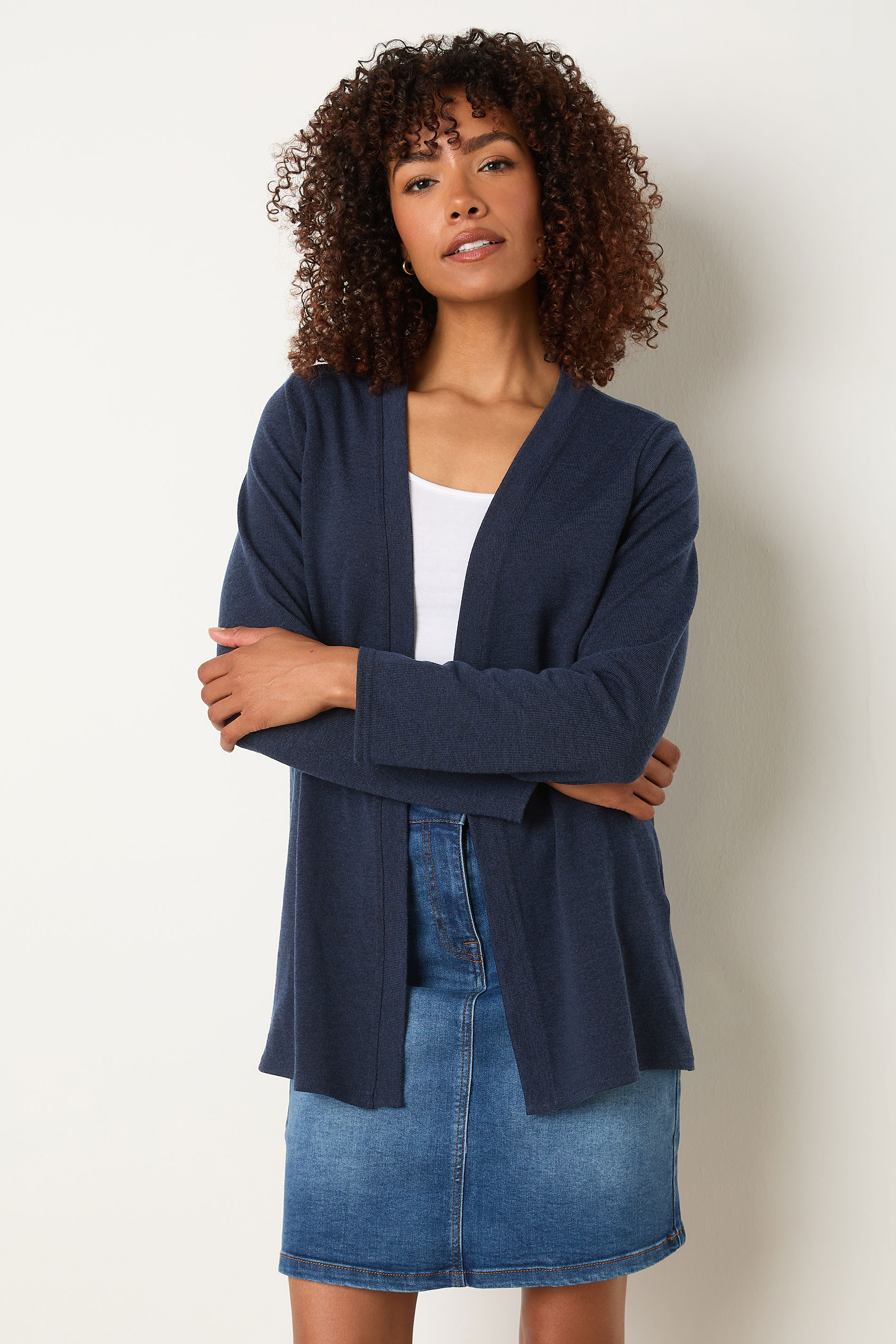 M&Co Womens M&Co Navy Blue Essential Cardigan