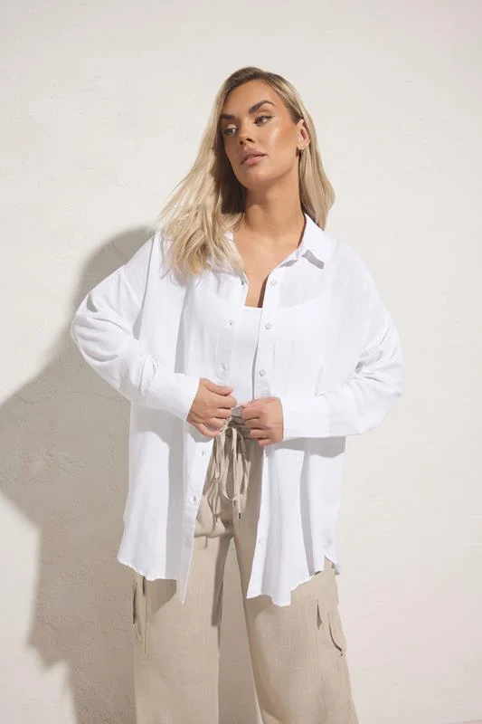 Yours YOURS Curve White Shell Print Midaxi Culottes