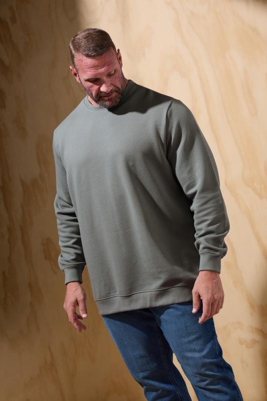 BadRhino BadRhino Big & Tall Grey Diamond Quilted Sweatshirt