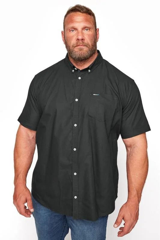 BadRhino BadRhino Big & Tall Black Short Sleeve Oxford Shirt