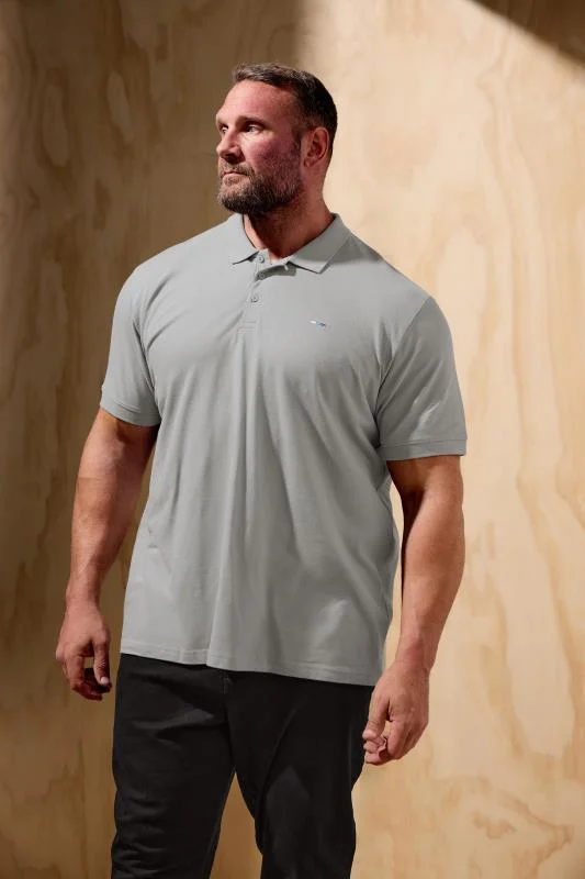 BadRhino BadRhino Big & Tall Light Grey Core Polo Shirt