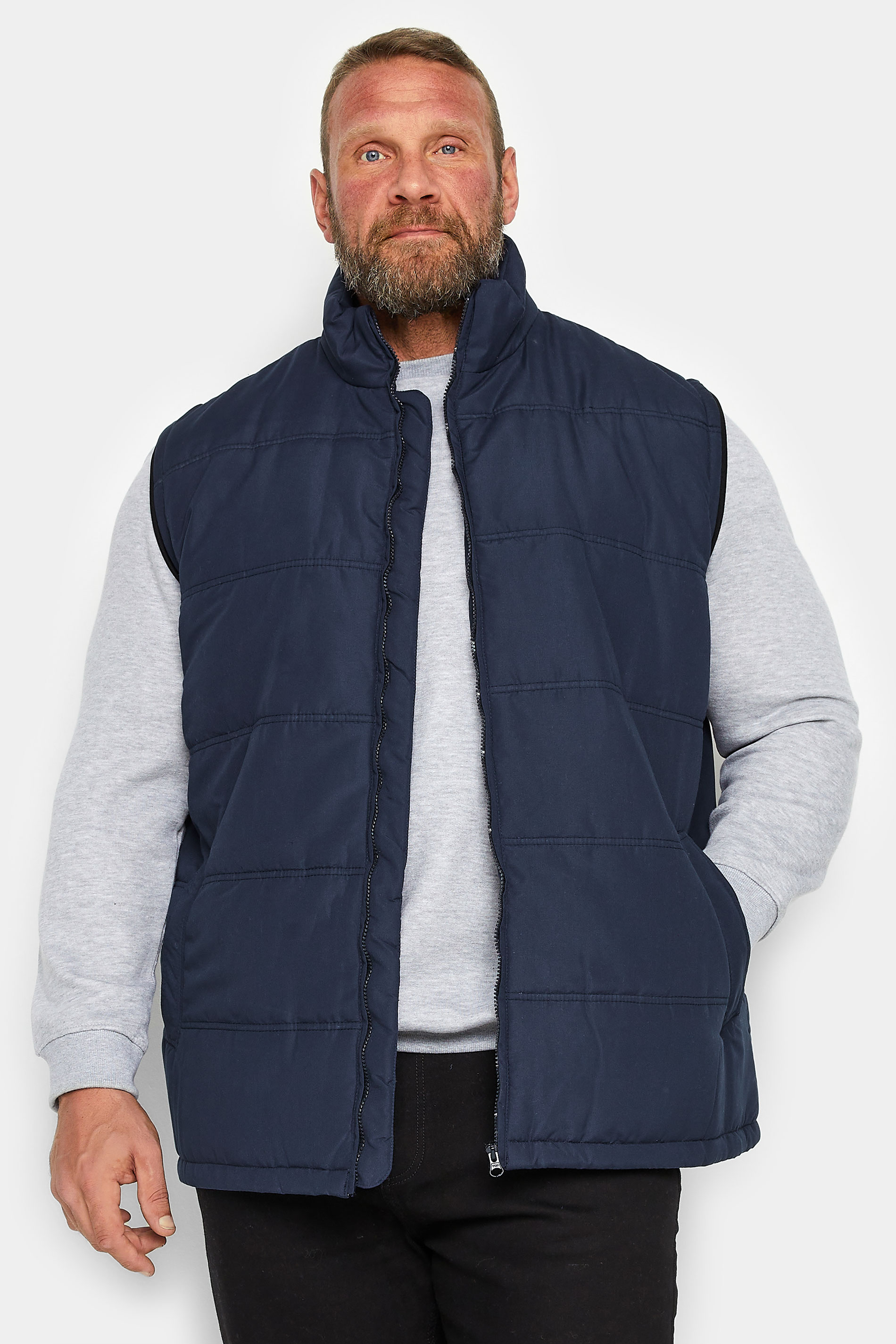 Kam KAM Big & Tall Navy Blue Quilted Gilet