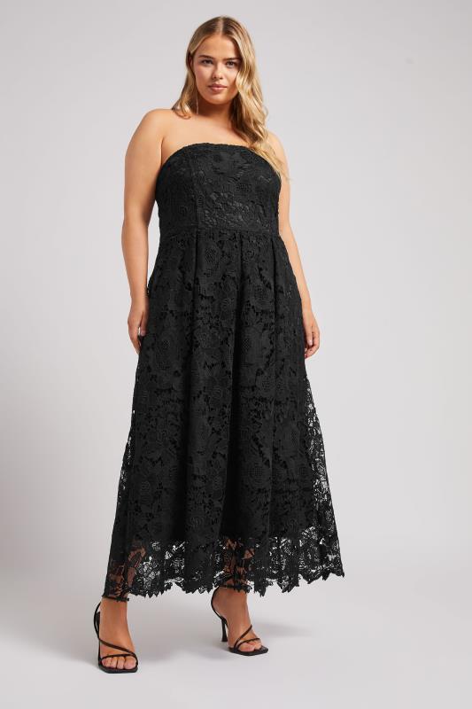 Yours London YOURS LONDON Curve Black Sleeveless Premium Lace Maxi Dress