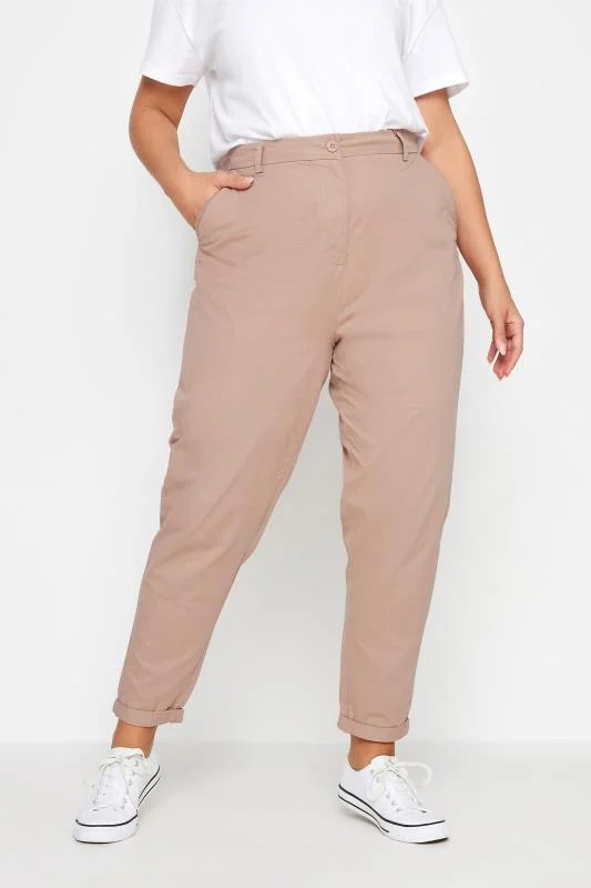 Yours YOURS Curve Blush Pink Straight Leg Chino Trousers