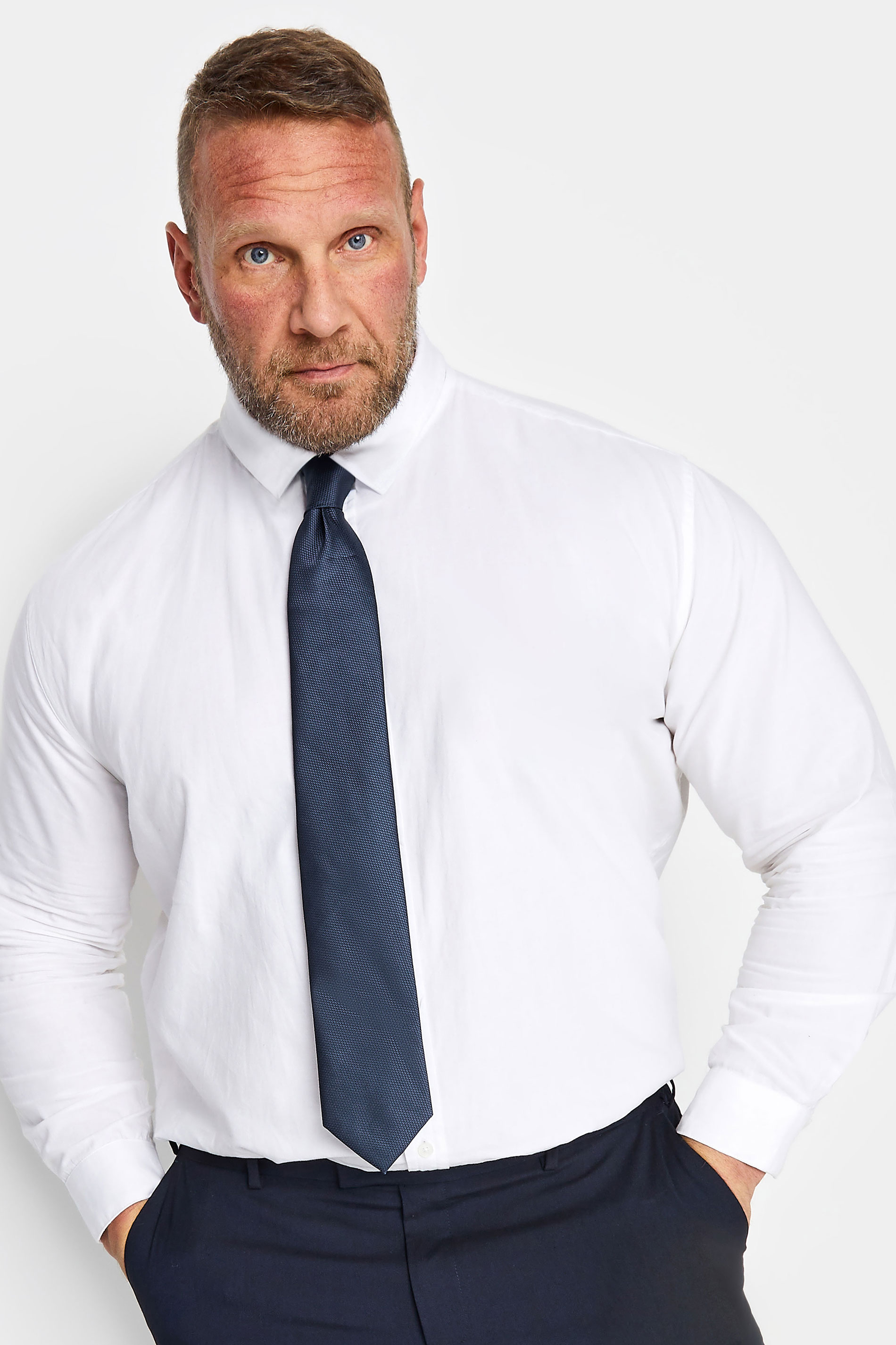 BadRhino BadRhino Tailoring Navy Blue Plain Textured Tie