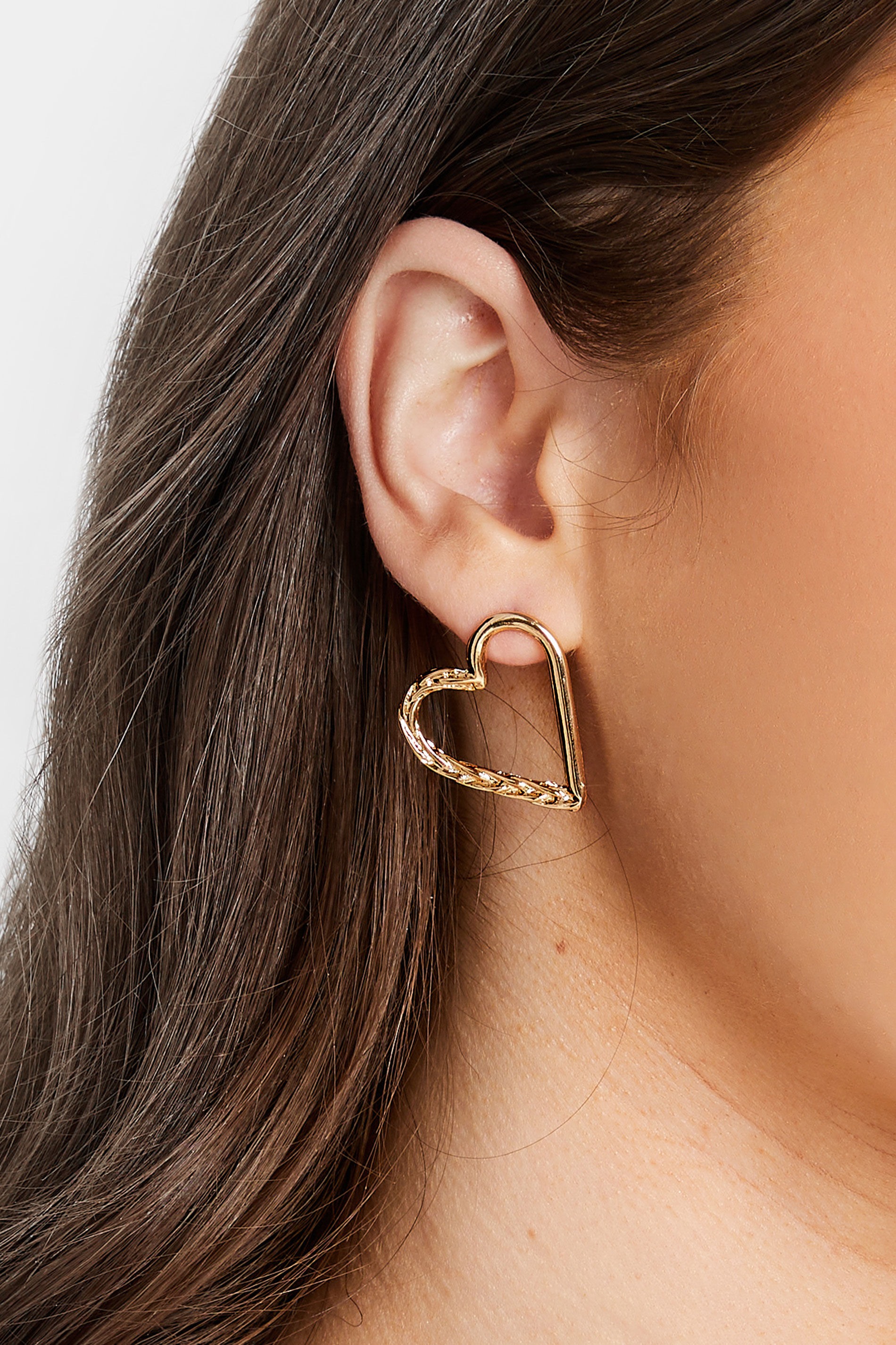 Yours Gold Twist Heart Earrings
