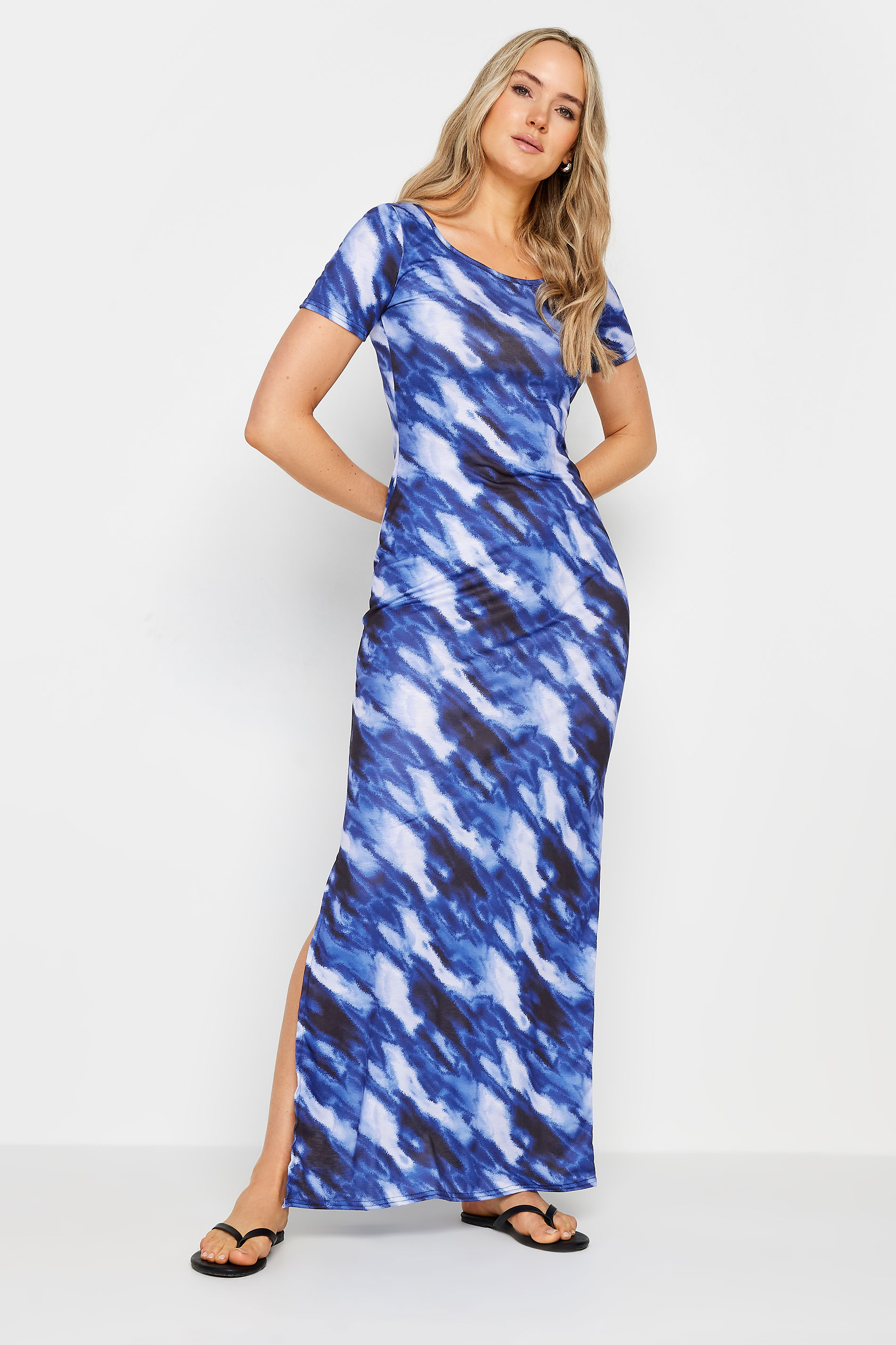 LTS LTS Tall Blue Abstract Print Maxi Dress