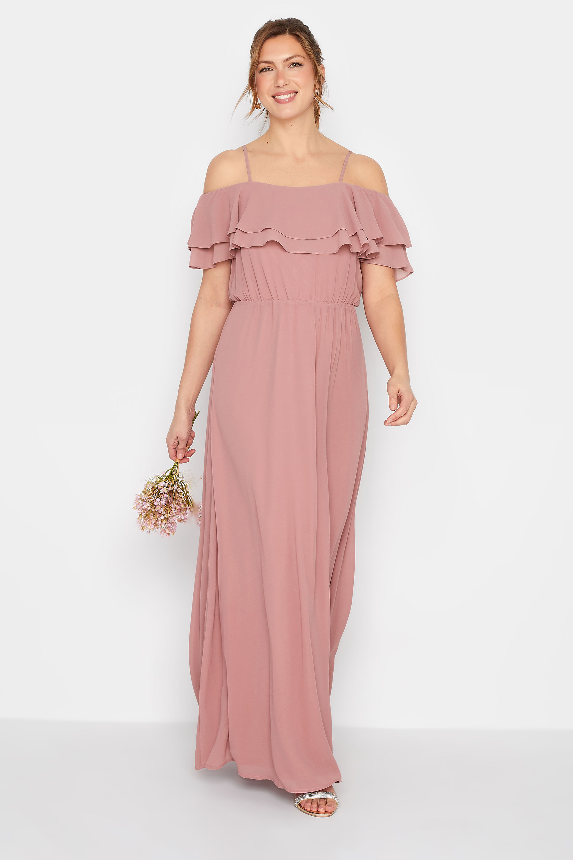 LTS LTS Tall Blush Pink Ruffle Maxi Dress