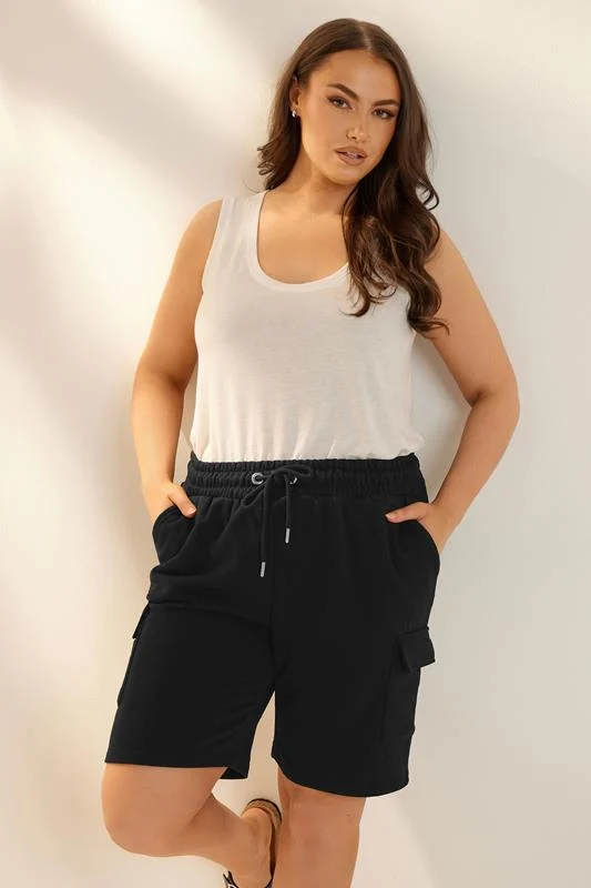 Yours YOURS Curve Black Cargo Jogger Short