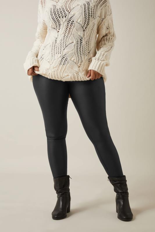 Evans EVANS Curve Black Faux Leather Leggings