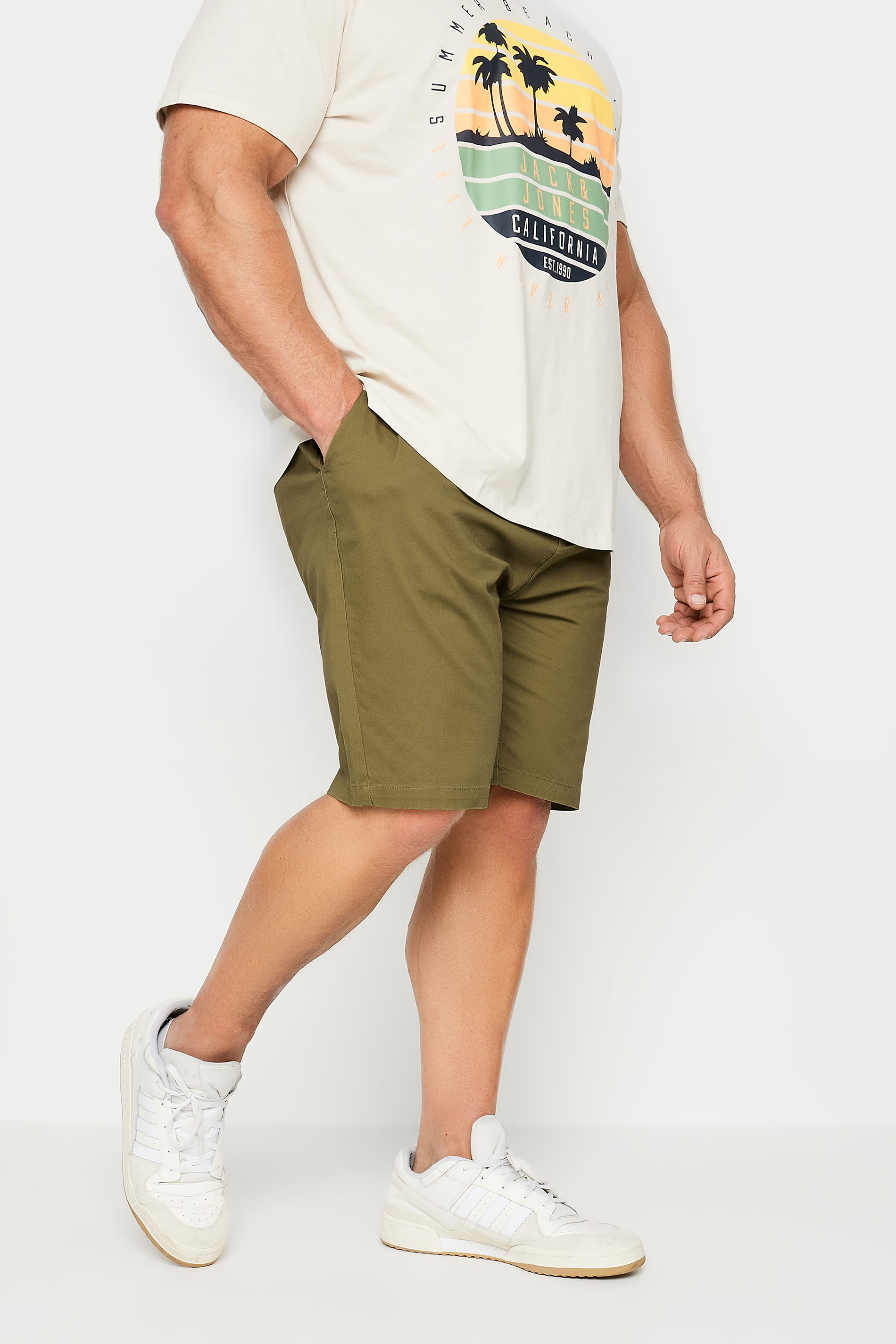 D555 D555 Big & Tall Brown Elasticated Internal Drawcord Waist Shorts