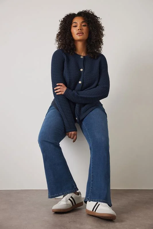 Evans EVANS Curve Mid Blue Denim Bootcut Jeans