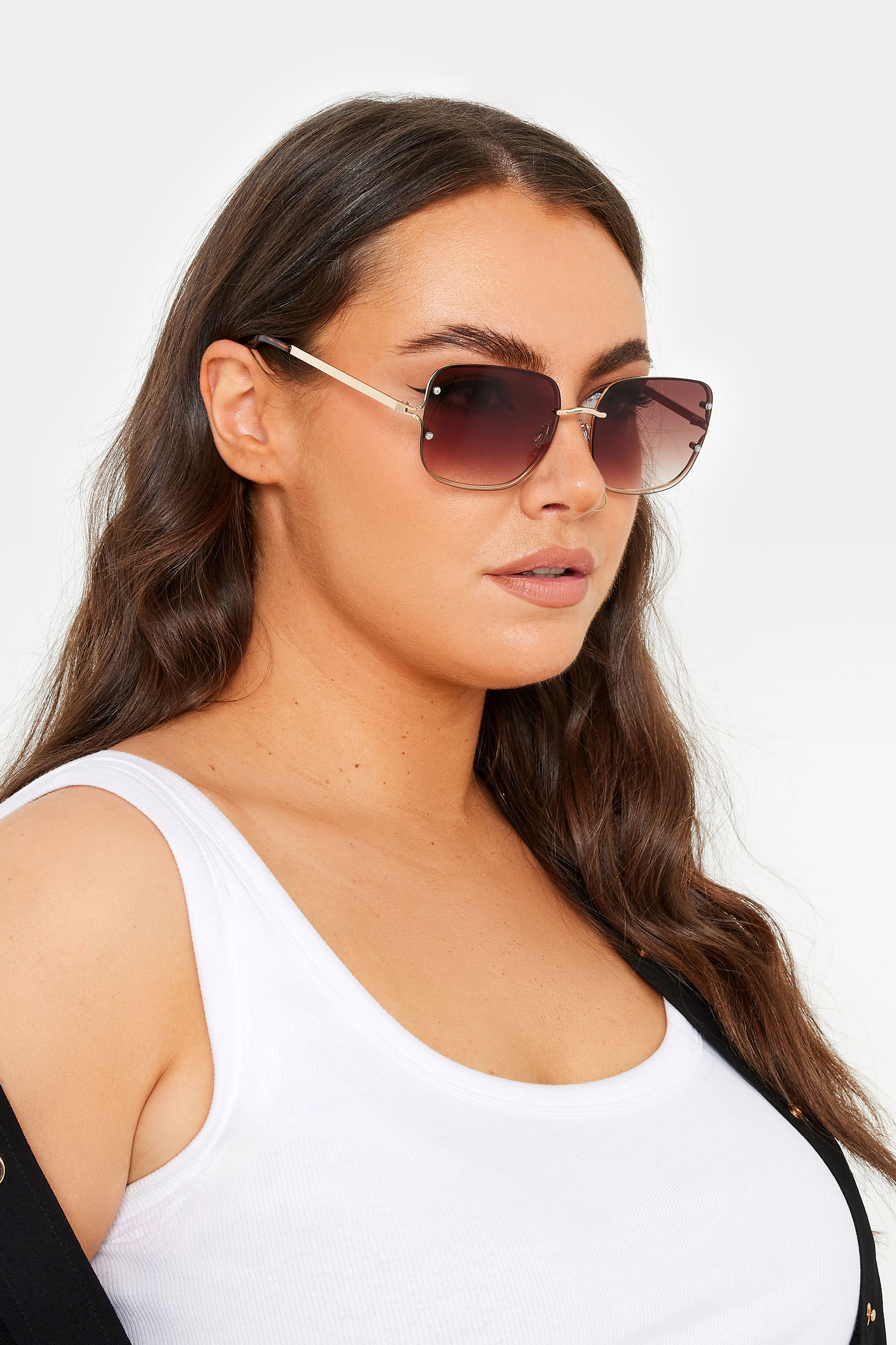 Yours Gold Tone Metal Frame Sunglasses