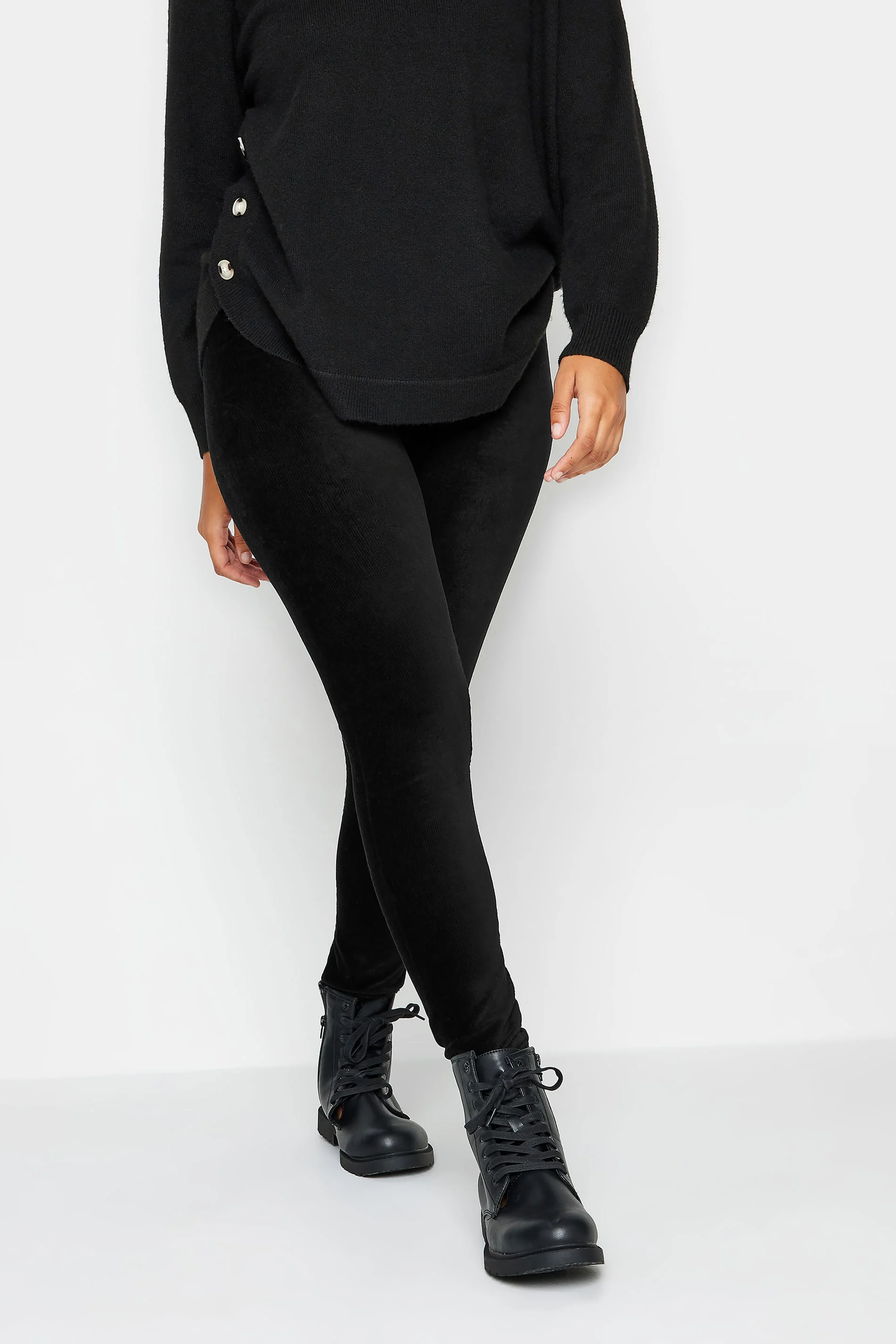 M&Co Womens M&Co Black Cord Stretch Leggings