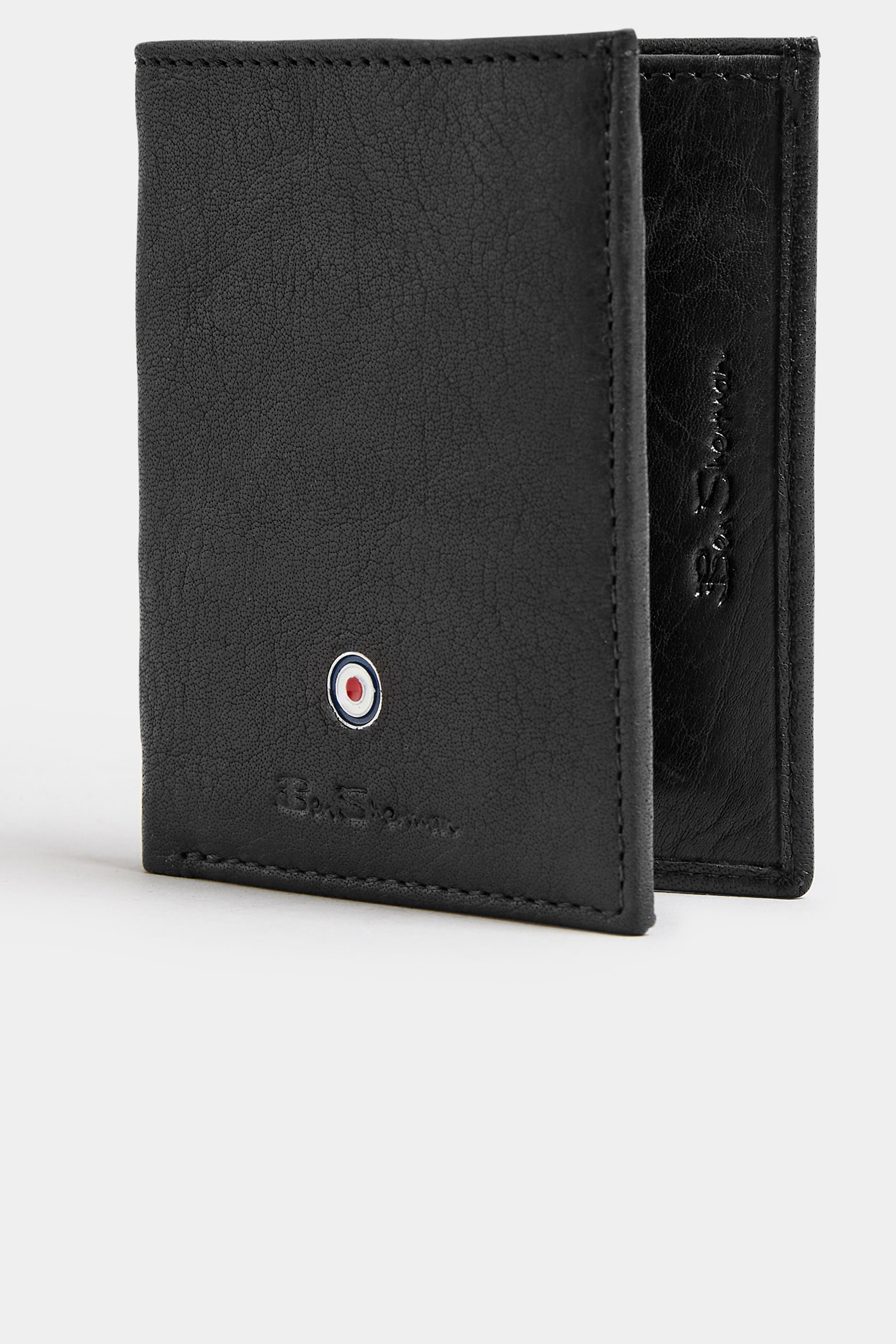 Ben Sherman BEN SHERMAN Black Leather 'Webbe' Slimfold Wallet