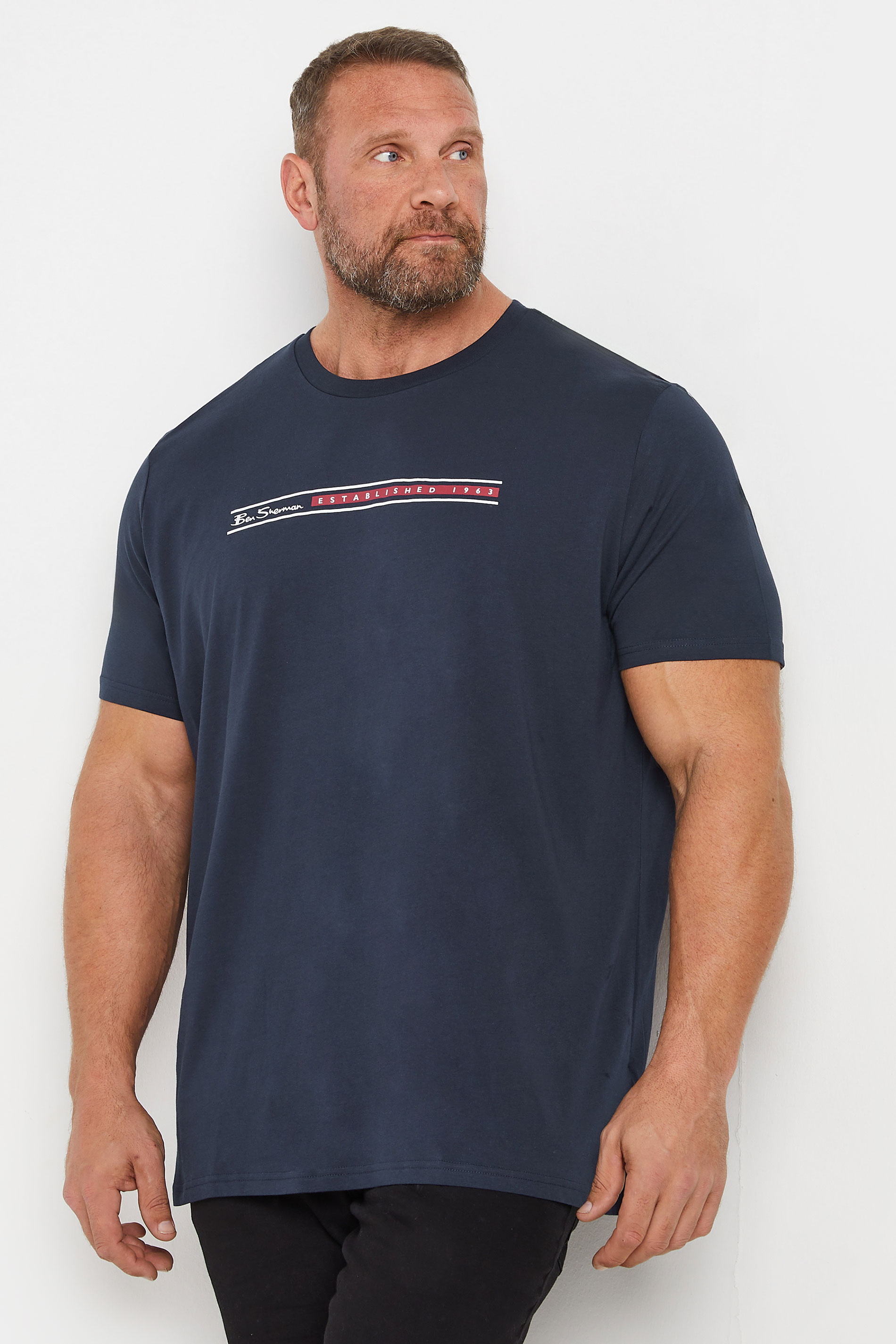 Ben Sherman BEN SHERMAN Big & Tall Navy Core Stripe T-Shirt
