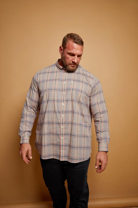 Ben Sherman BEN SHERMAN Big & Tall Grey Multicolour Check Print Shirt