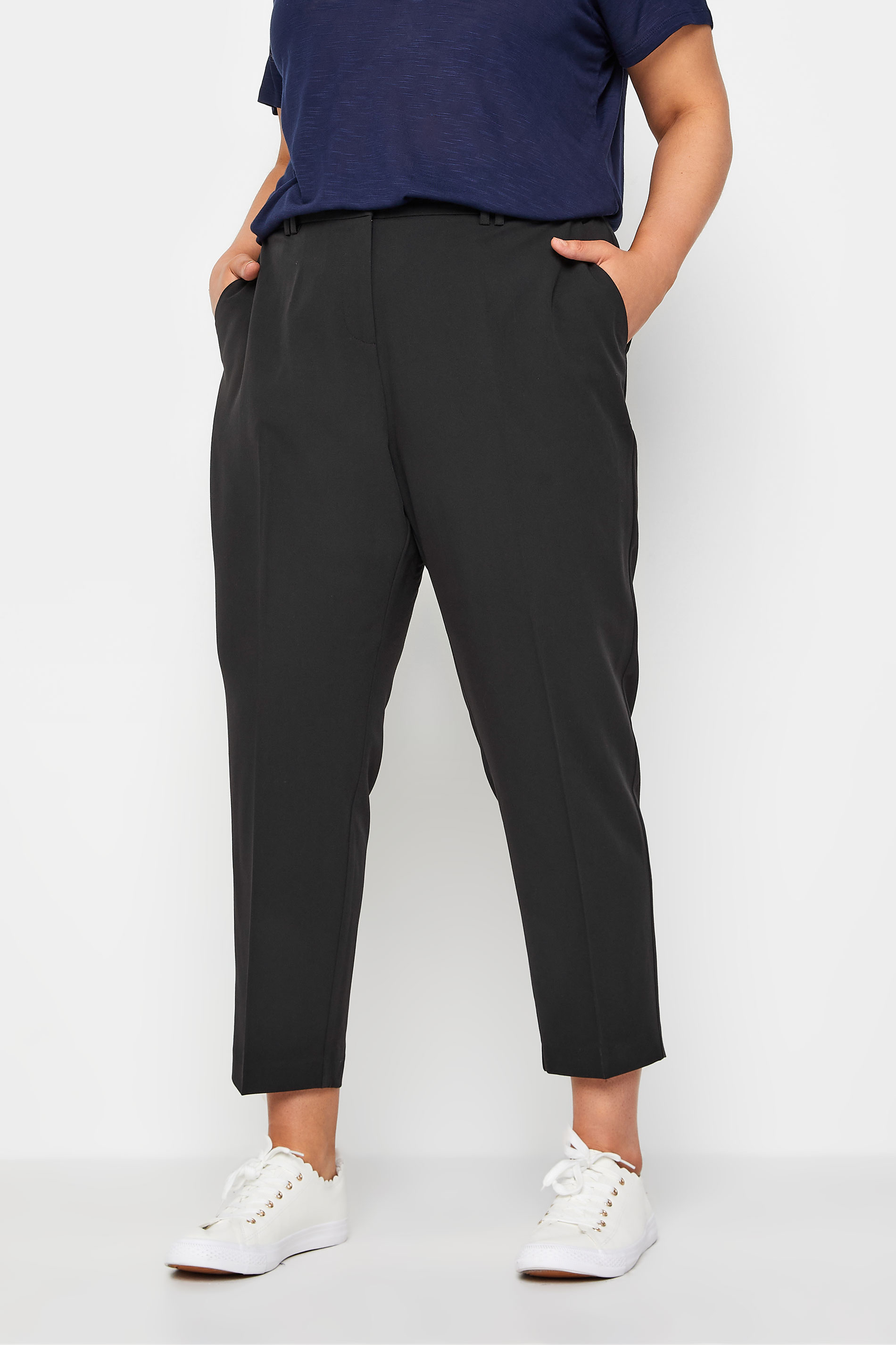 Evans Evans Black Slim Leg Cropped Trousers