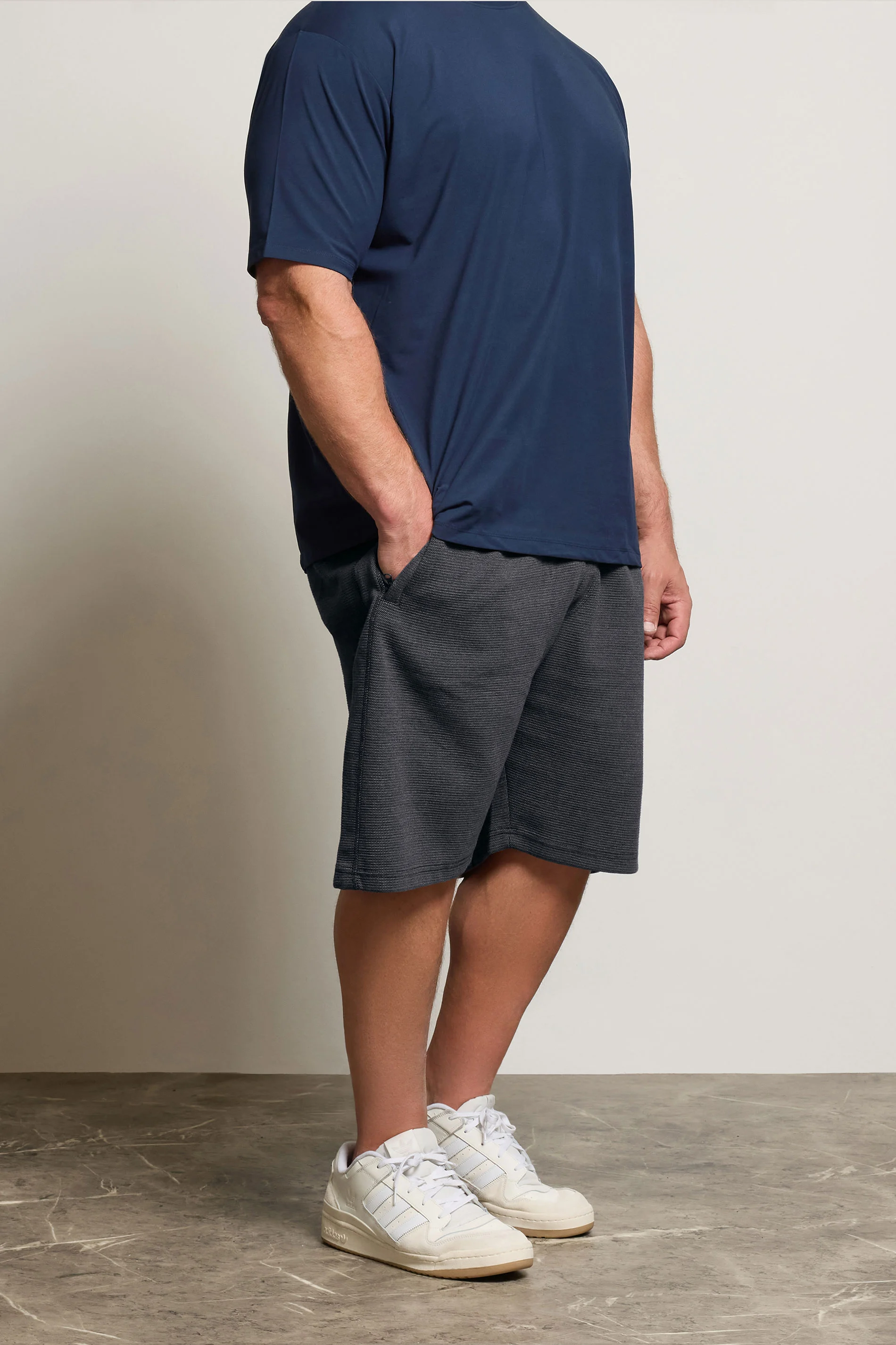 Kam KAM Big & Tall Indigo Blue Textured Interlock Shorts