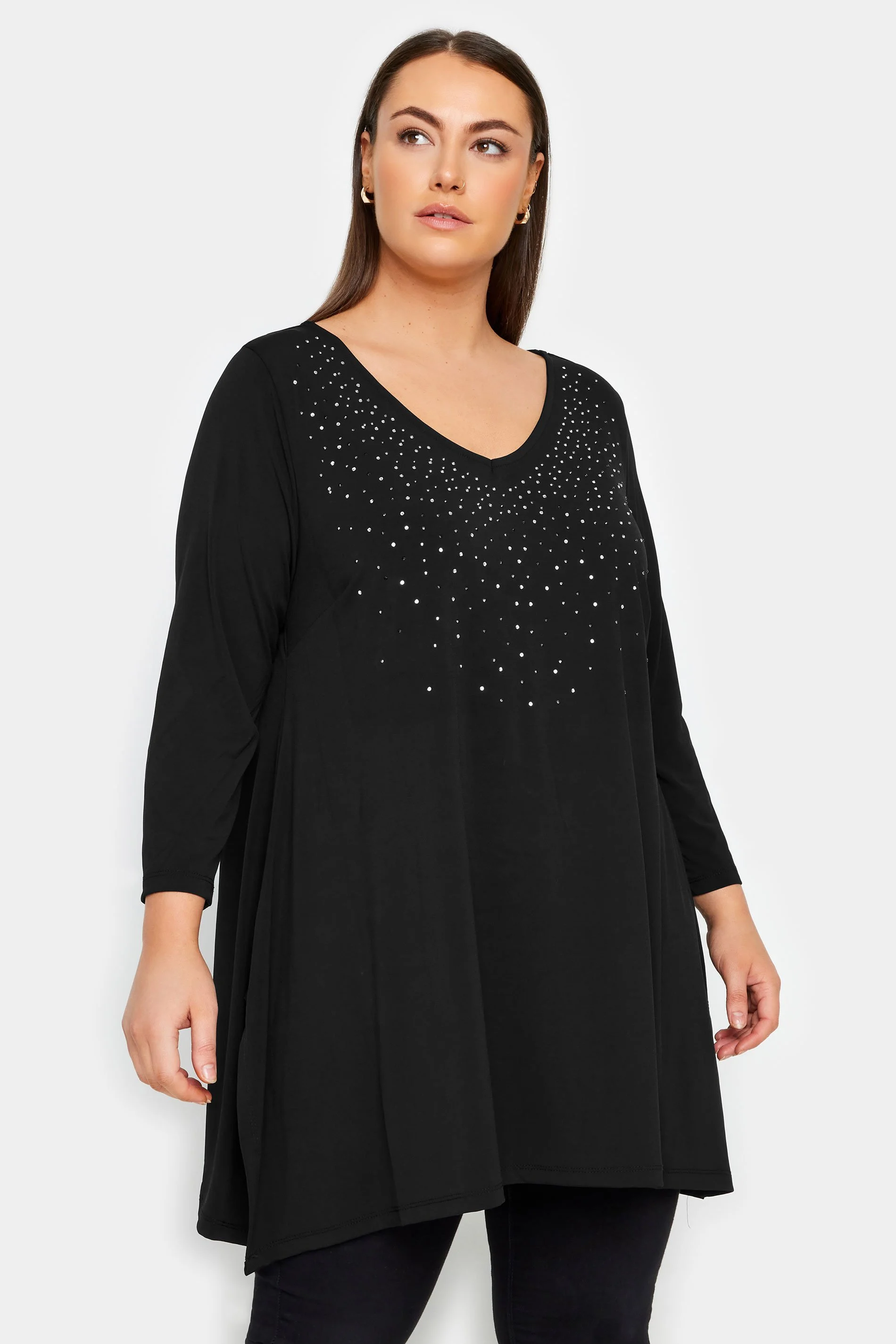 Evans Evans Black Sequin Swing Top