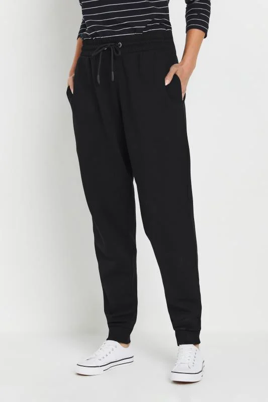 M&Co Womens M&Co Black Cuffed Drawstring Joggers