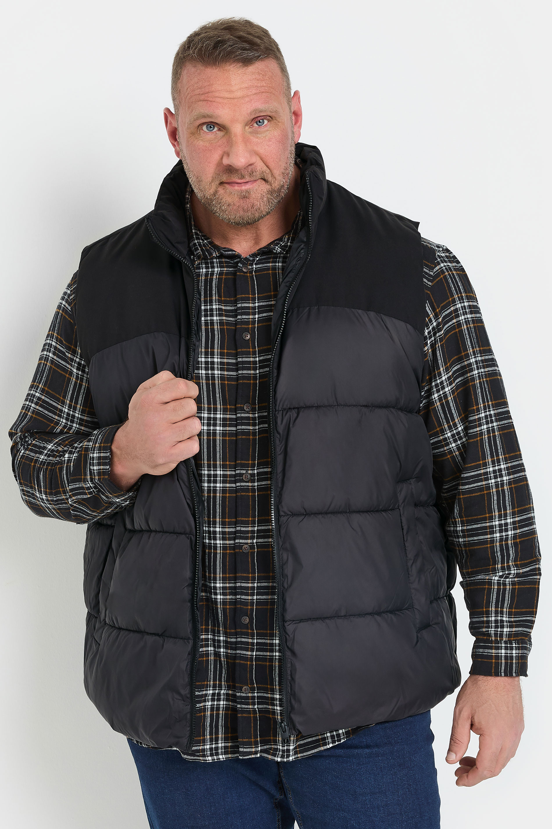 Jack & Jones JACK & JONES Big & Tall Black Puffer Gilet