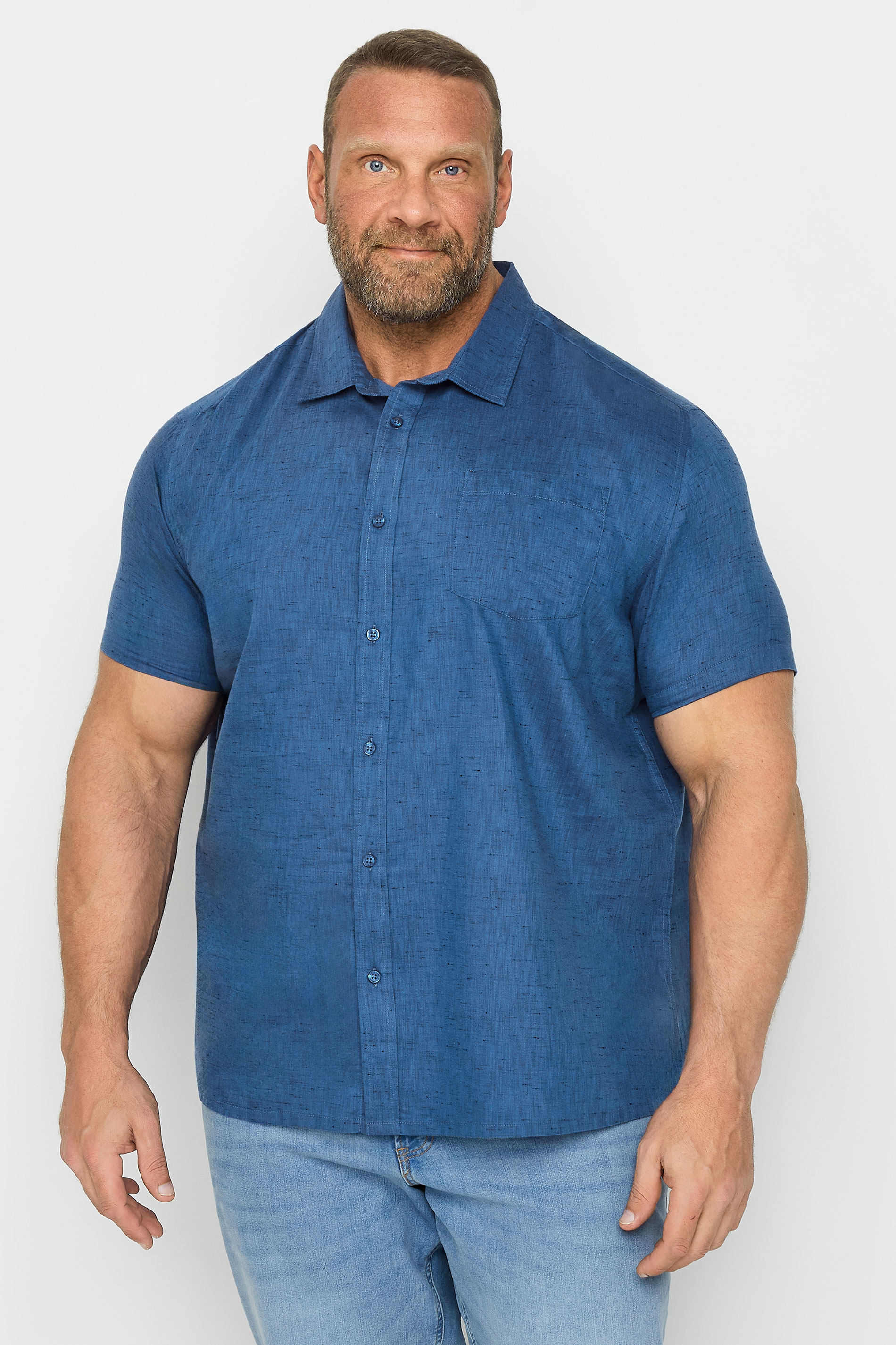 BadRhino BadRhino Big & Tall Blue Marl Short Sleeve Shirt