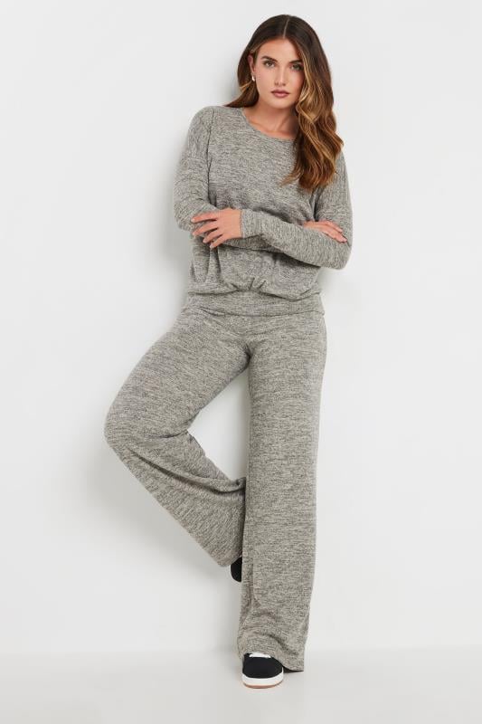 LTS LTS Tall Grey Marl Soft Touch Wide Leg Trousers
