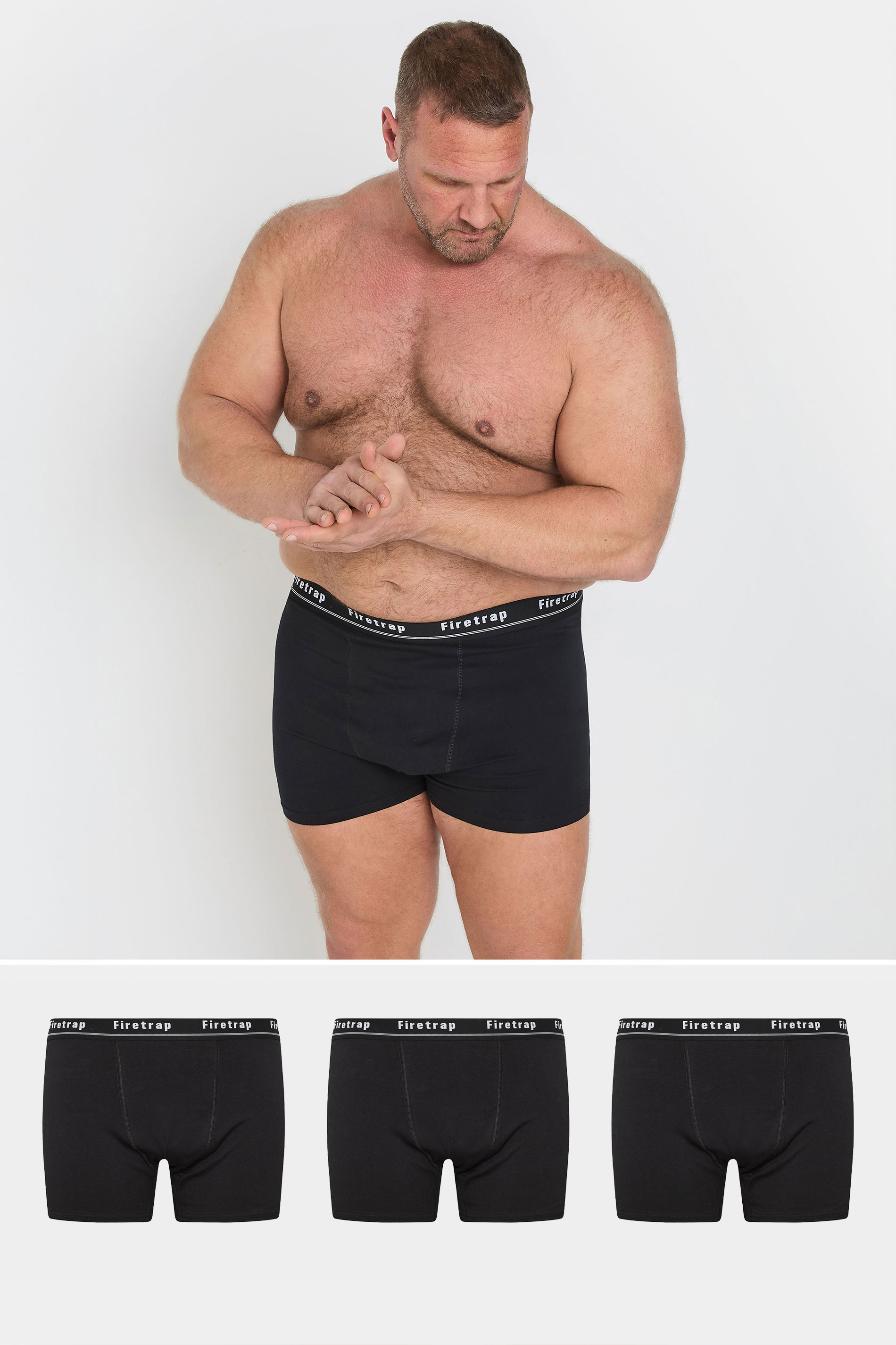 Firetrap FIRETRAP 3 PACK Black Boxers