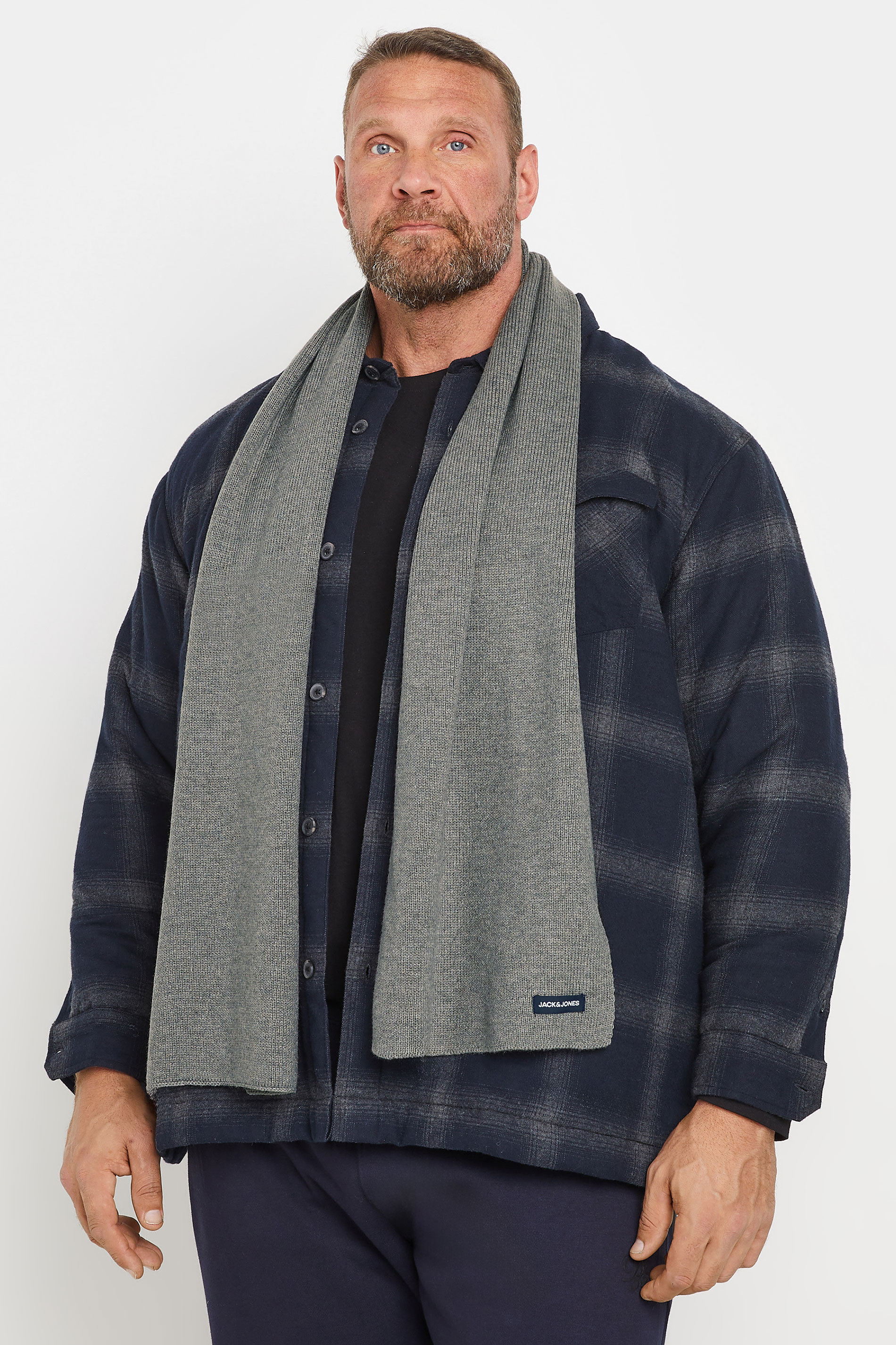 Jack & Jones JACK & JONES Grey Melange Knitted Scarf