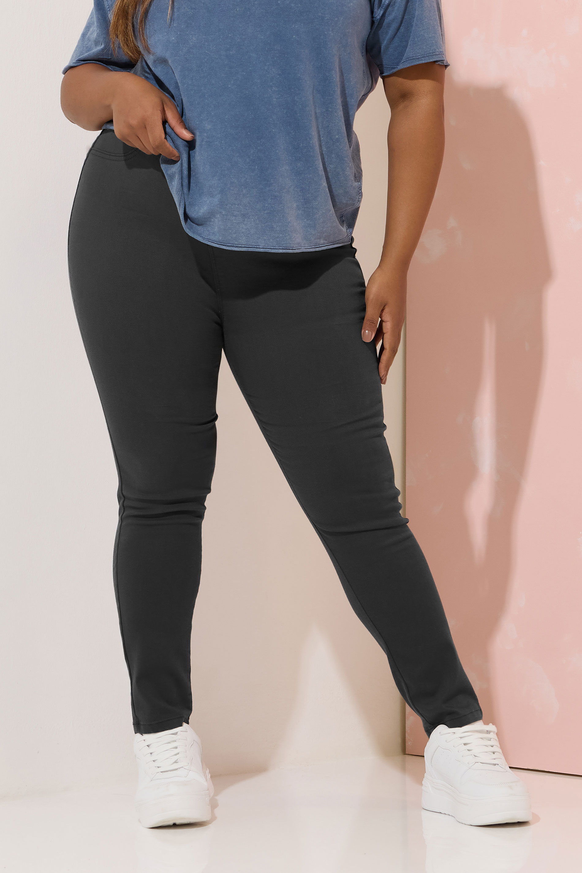 Yours YOURS Curve Grey Stretch Pull On GRACE Jeggings