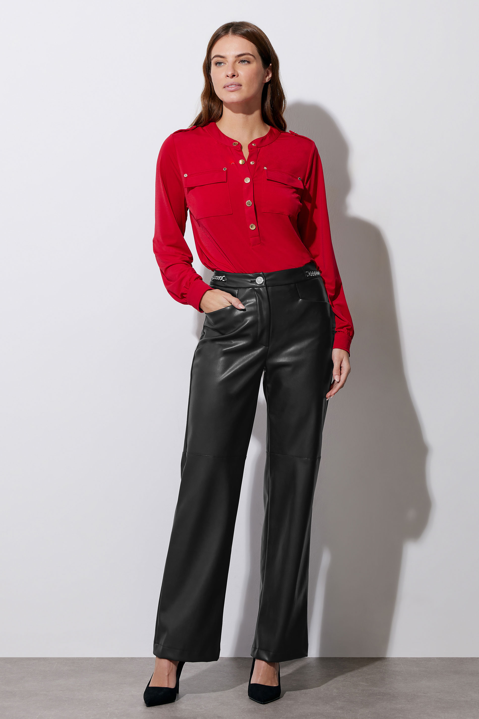 Star by Julien Macdonald STAR Red Military Button Shirt