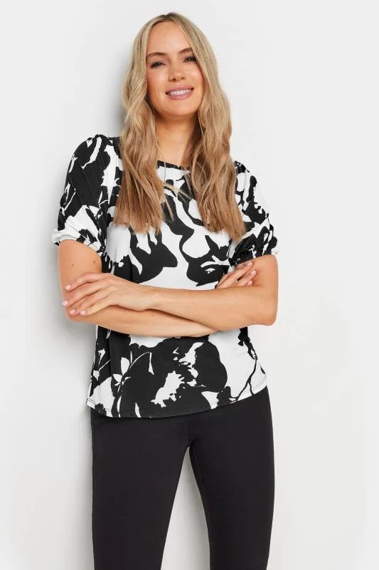 LTS LTS Tall White Monochromatic Floral Print Top