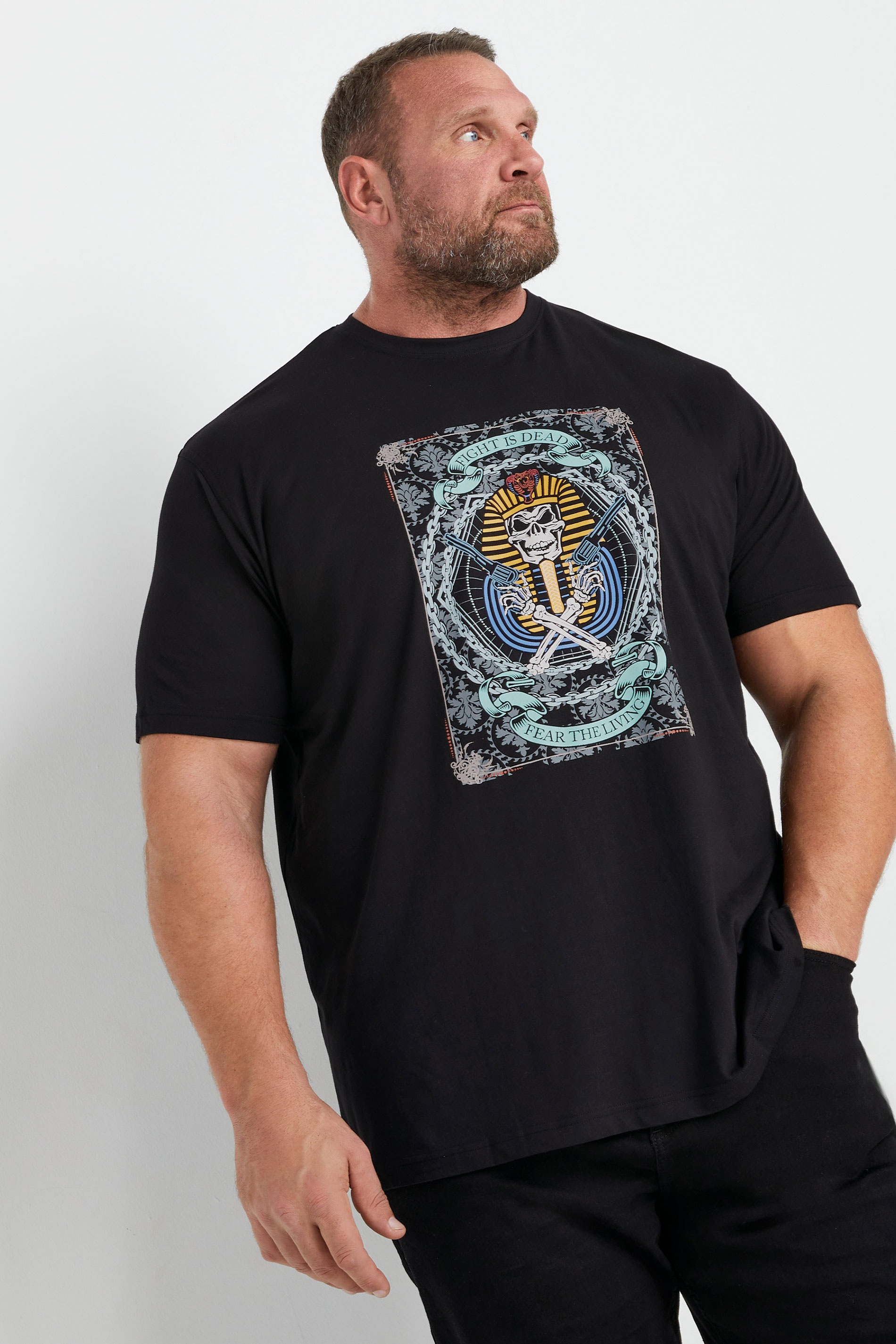 Espionage ESPIONAGE Big & Tall Black Pharaoh Graphic Print T-Shirt