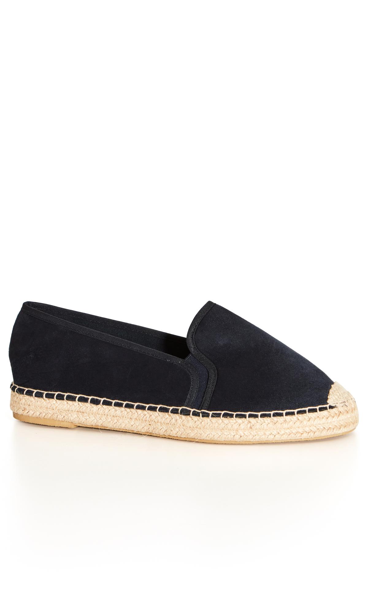 Evans Evans WIDE FIT Navy Blue Espadrille Shoe
