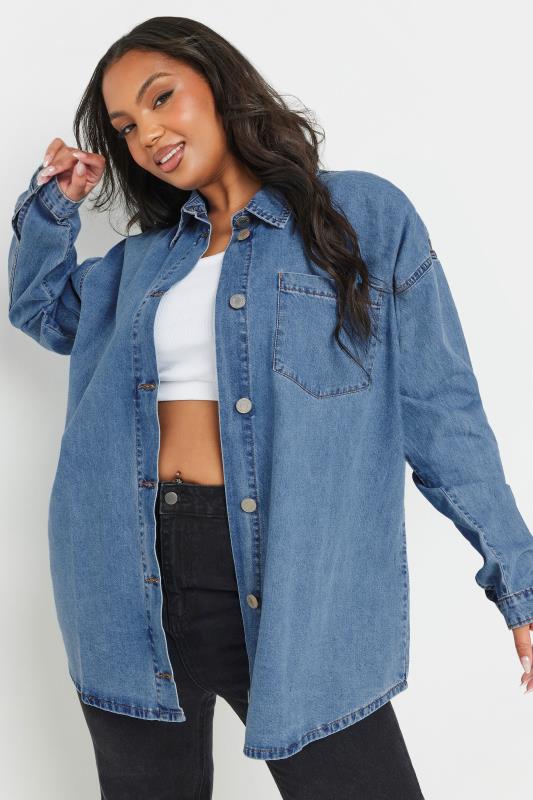 Yours YOURS Curve Blue Denim Stretch Maxi Skirt