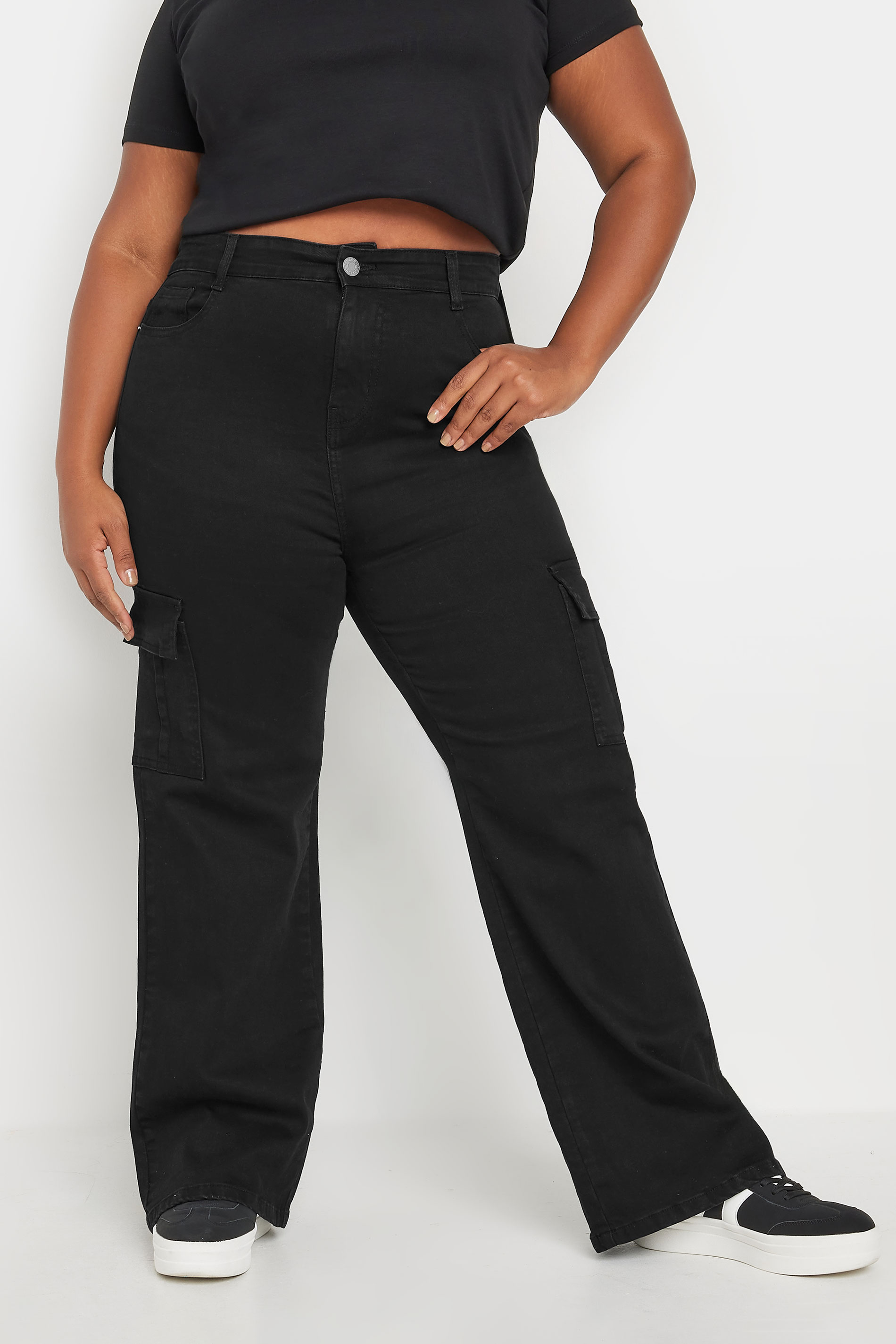 Yours YOURS Curve Black Cargo Jeans