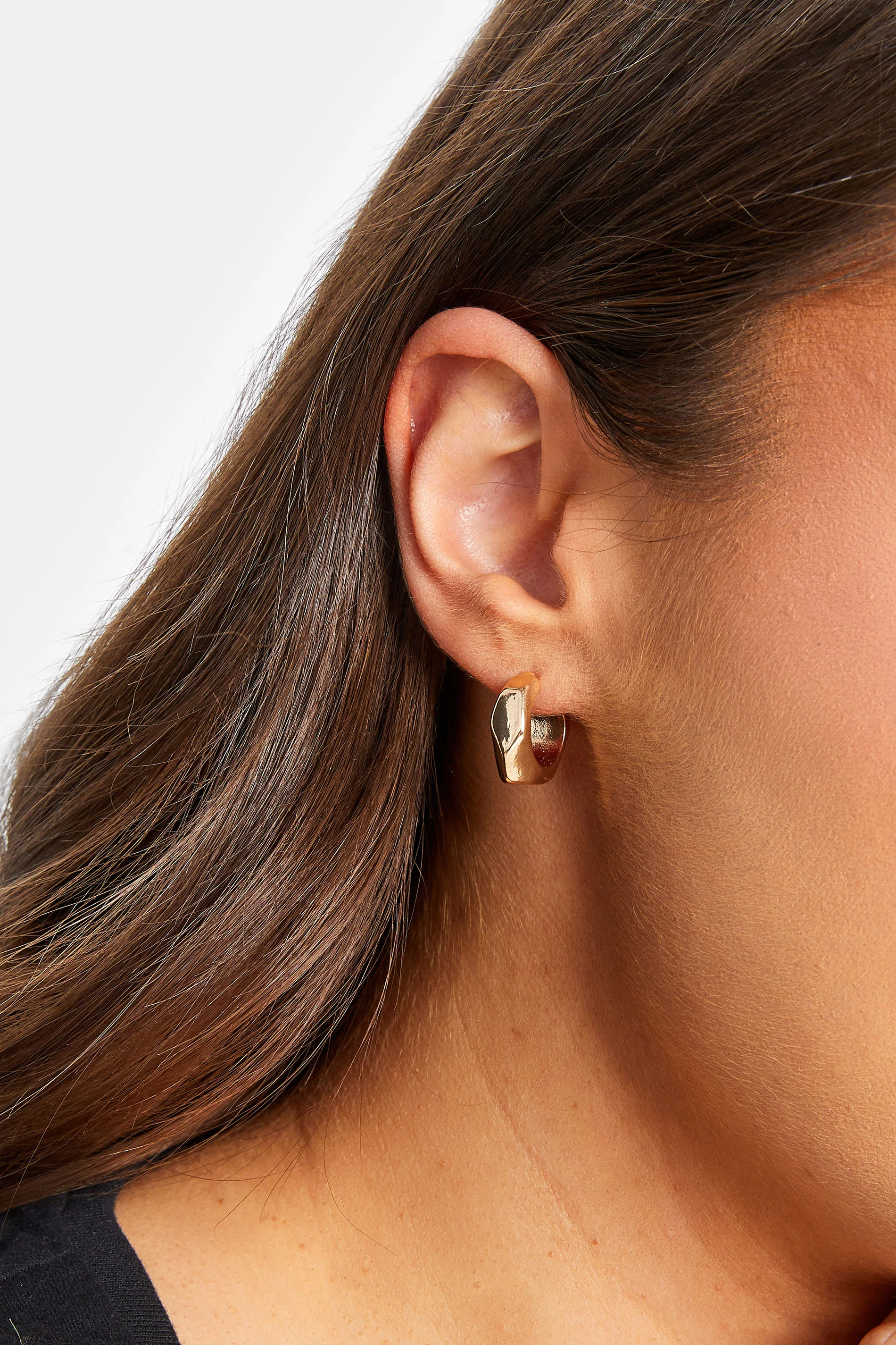 Yours Gold Small Geometric Hoop Earrings