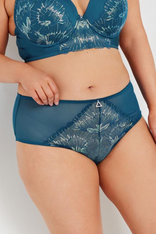 Yours YOURS Curve Green Iridescent Longline Underwired Bra