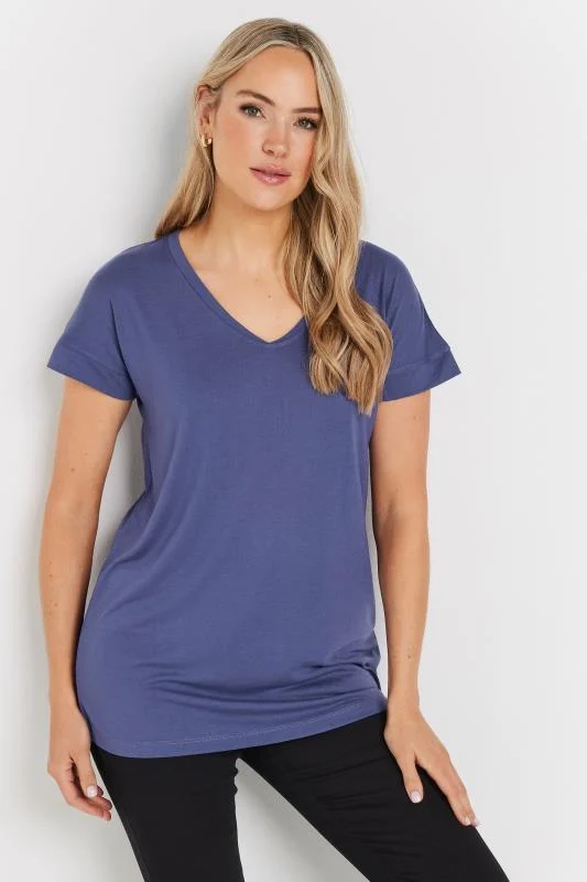 LTS LTS PREMIUM Tall Navy Blue V-Neck Modal T-Shirts