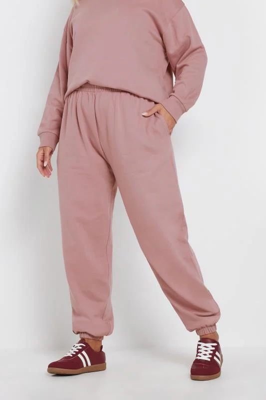 Yours YOURS Curve Pink Cuffed Joggers