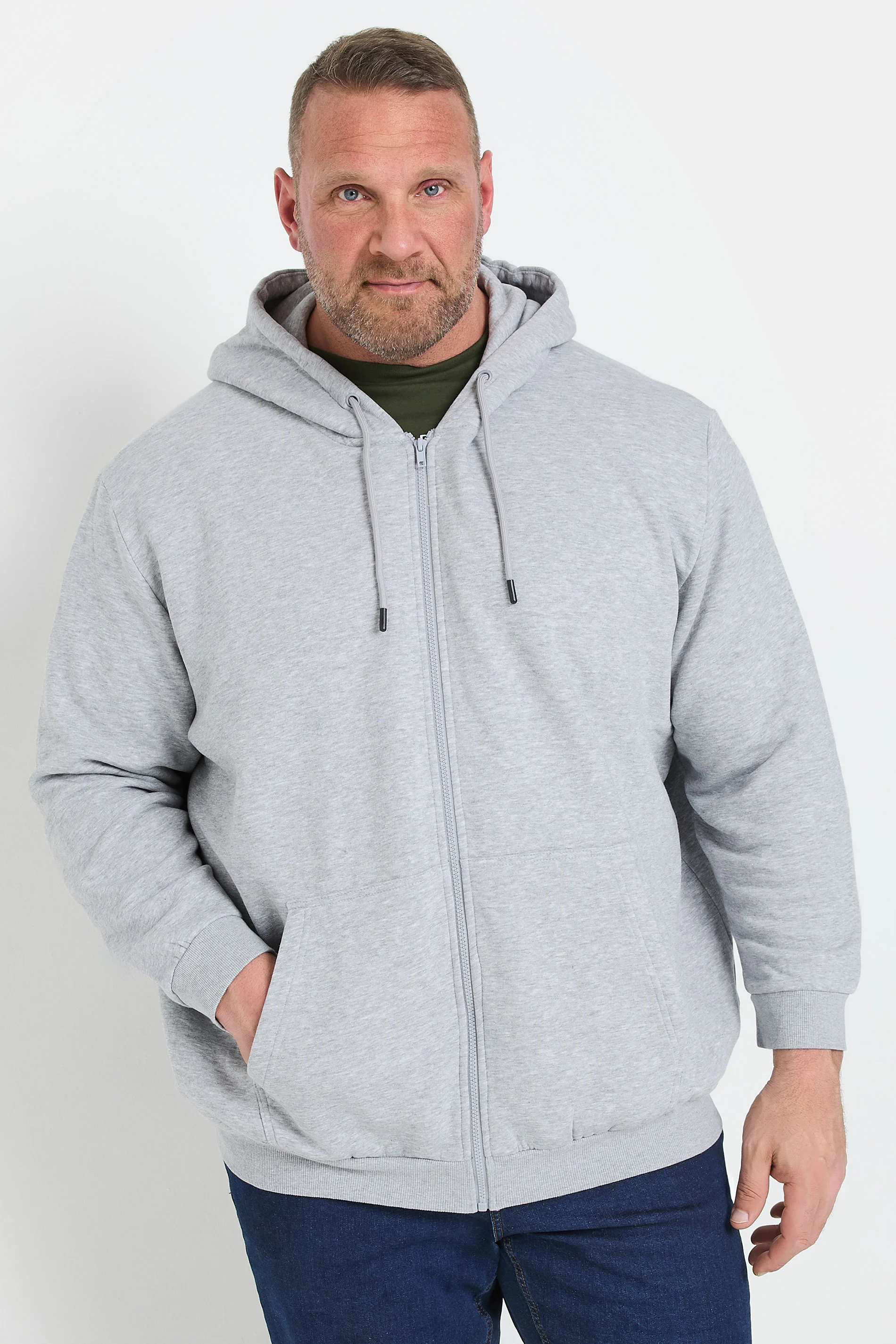 Jack & Jones JACK & JONES Big & Tall Grey Zip Through Hoodie