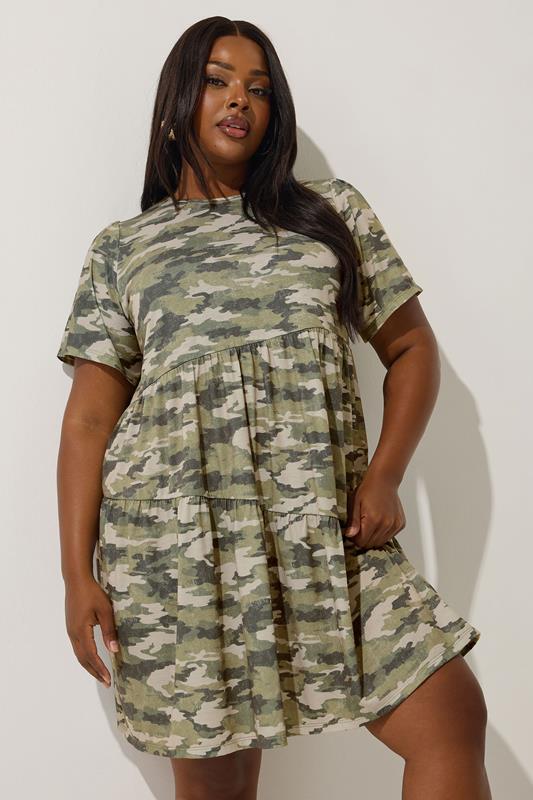 Limited Collection LIMITED COLLECTION Curve Green Camo Print Mini Dress