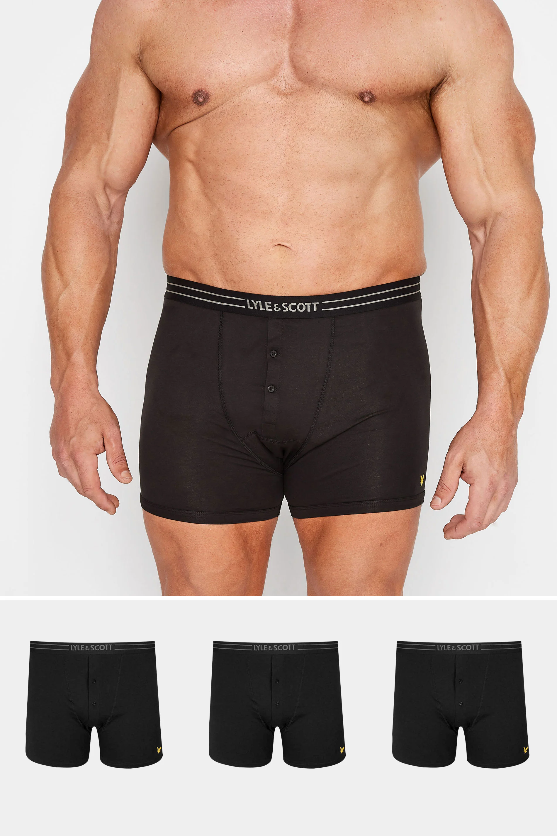 Lyle & Scott LYLE & SCOTT Big & Tall 3 Pack Black Boxers