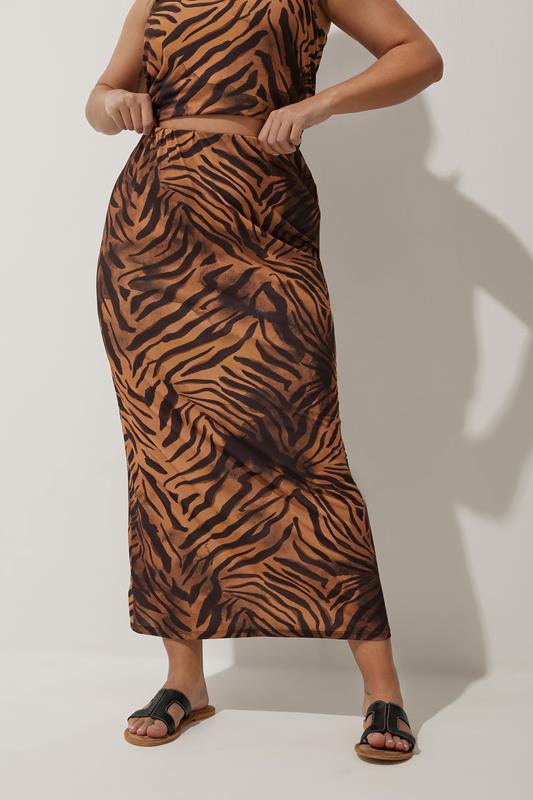 Limited Collection LIMITED COLLECTION Curve Brown Jersey Zebra Print Vest Top