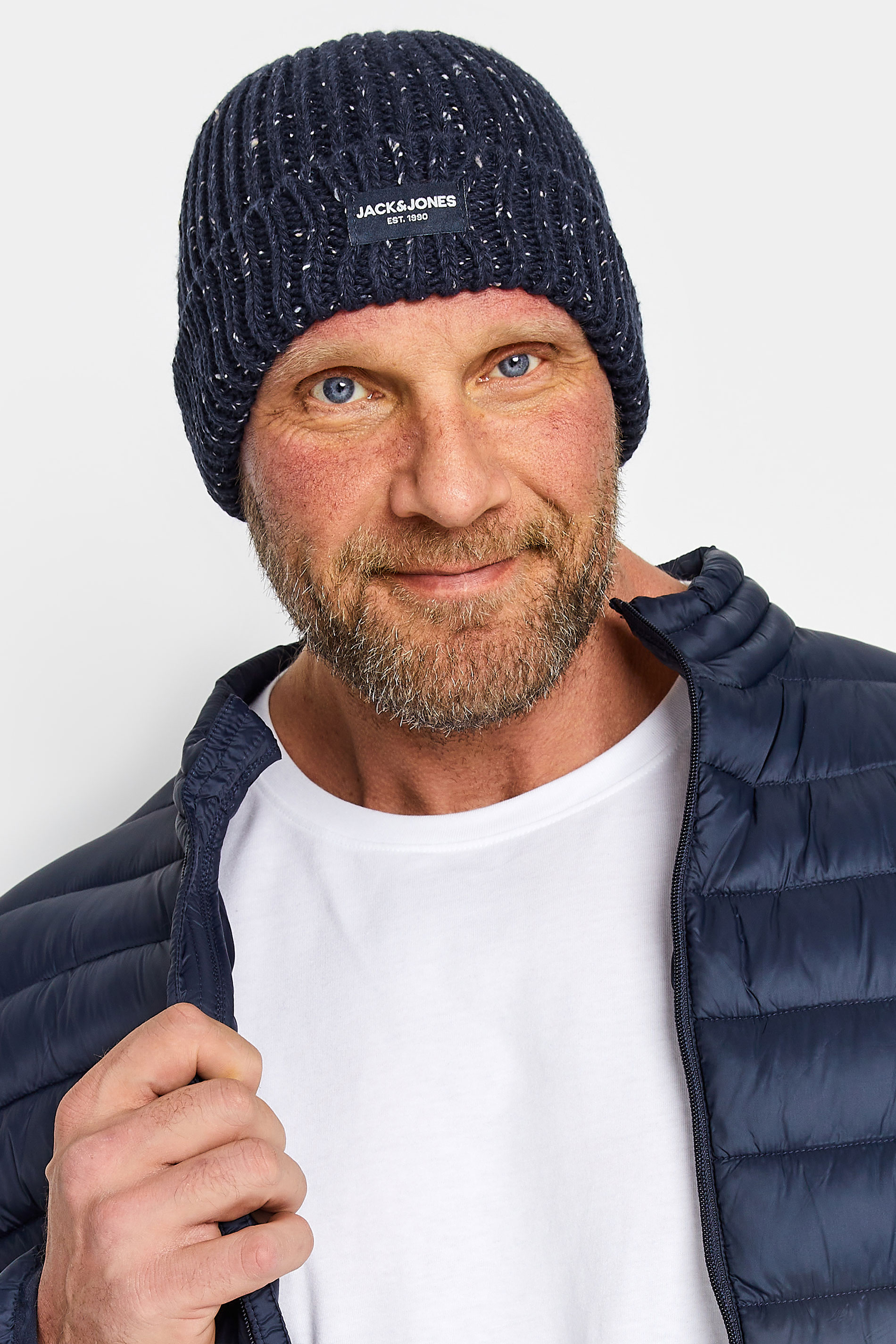 Jack & Jones JACK & JONES Navy Blue Flecked Beanie