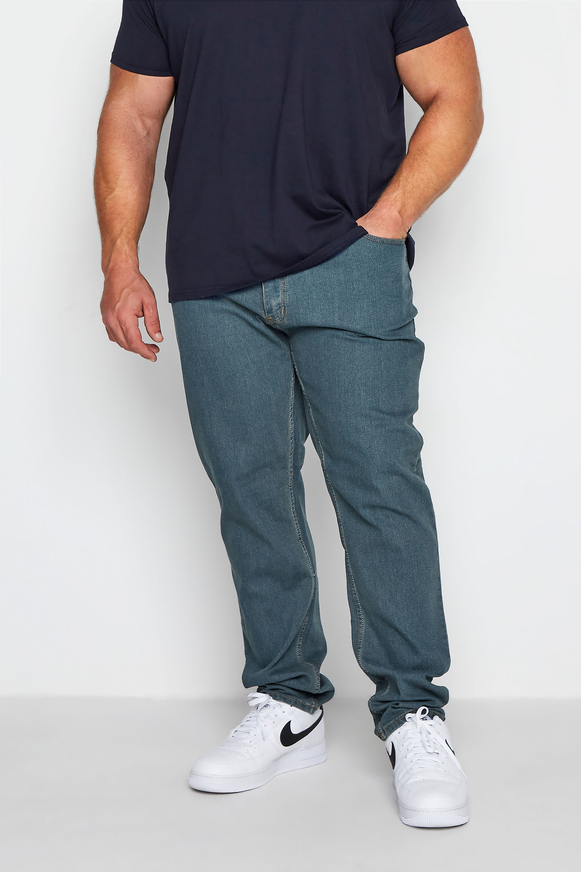 D555 D555 Big & Tall Blue Stretch Comfort Fit Jeans