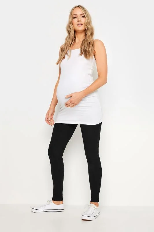 LTS LTS Tall Maternity Black Ribbed Stretch Leggings