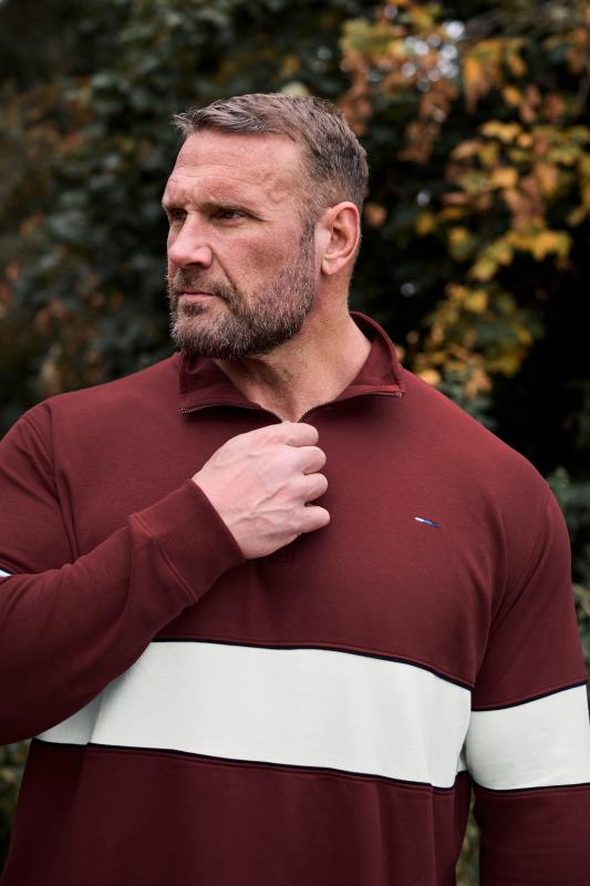 BadRhino BadRhino Big & Tall Burgundy Red Quarter Zip Sweatshirt