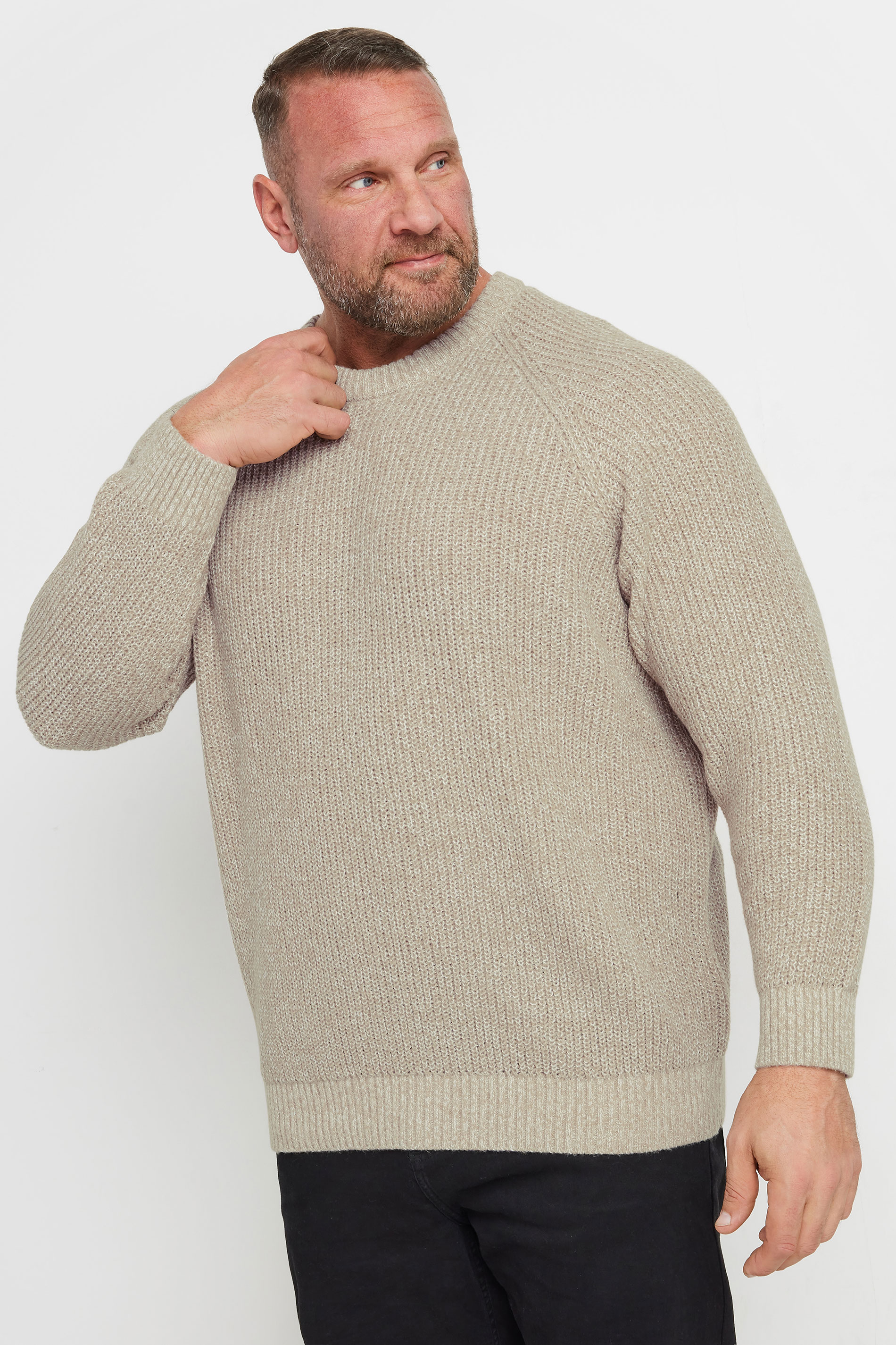 Jack & Jones JACK & JONES Big & Tall White Crew Neck Knit Jumper